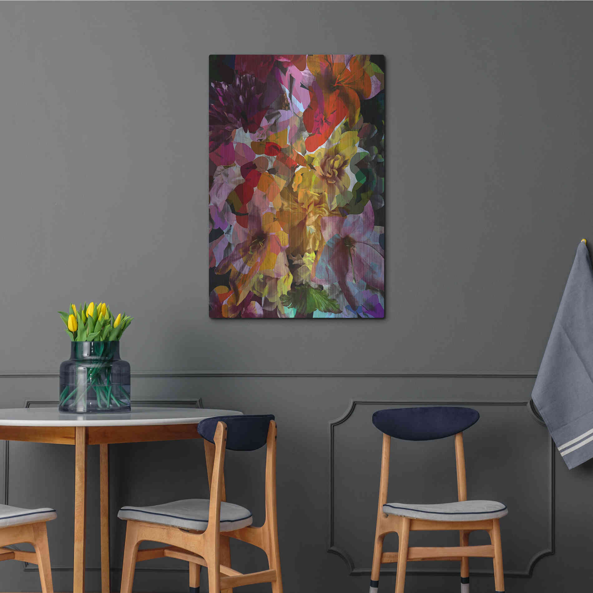 Luxe Metal Art 'Abstract Floral' by Shandra Smith, Metal Wall Art,24x36