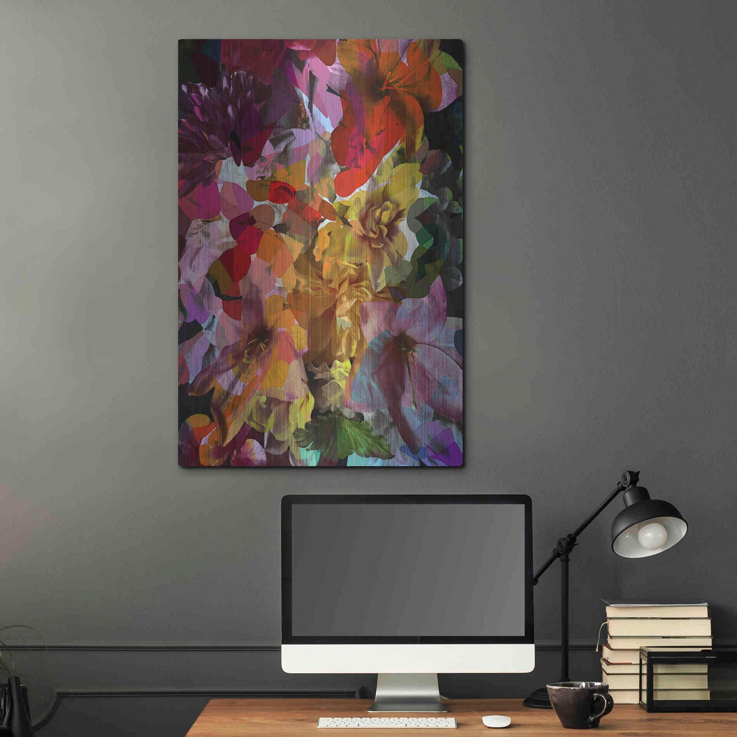 Luxe Metal Art 'Abstract Floral' by Shandra Smith, Metal Wall Art,24x36