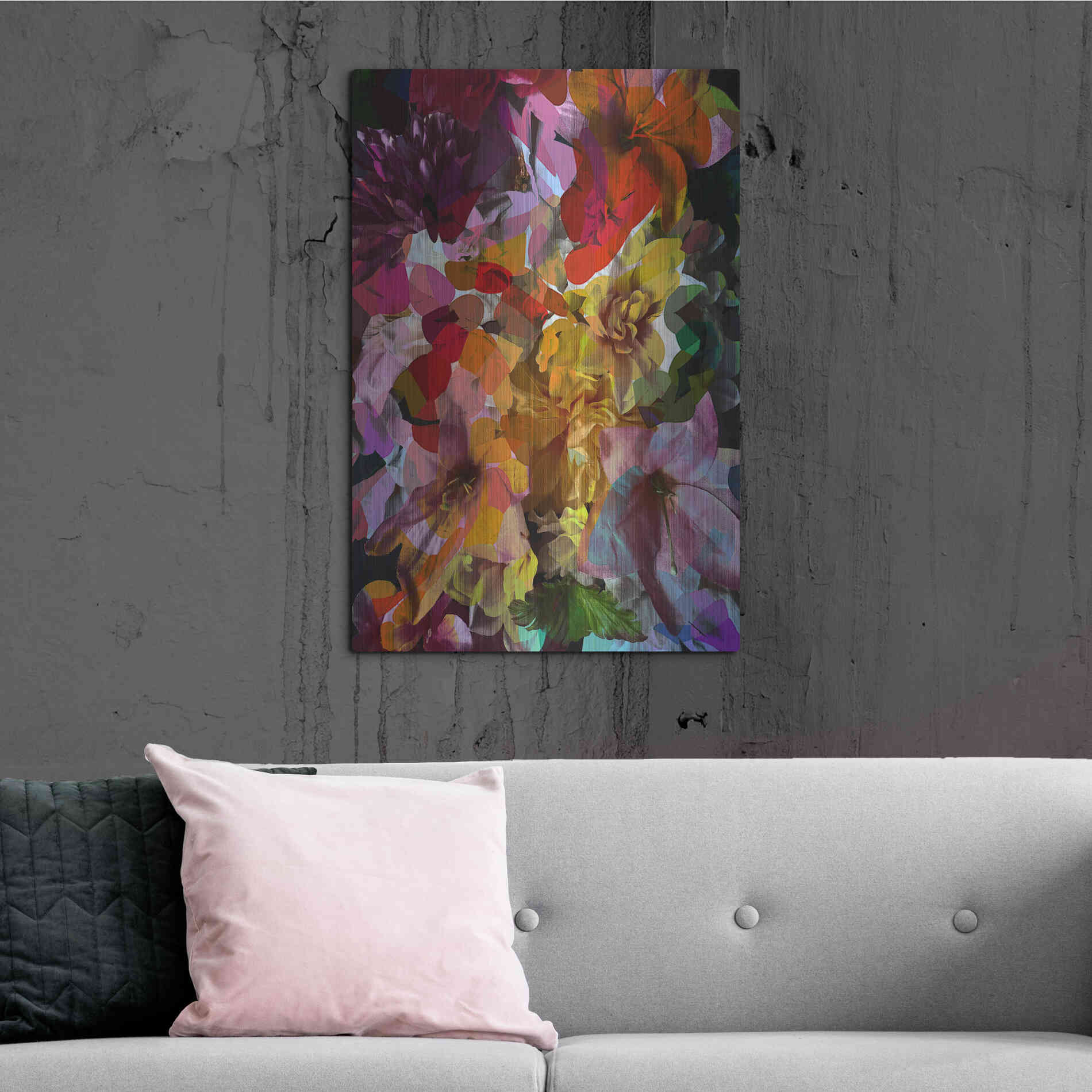 Luxe Metal Art 'Abstract Floral' by Shandra Smith, Metal Wall Art,24x36
