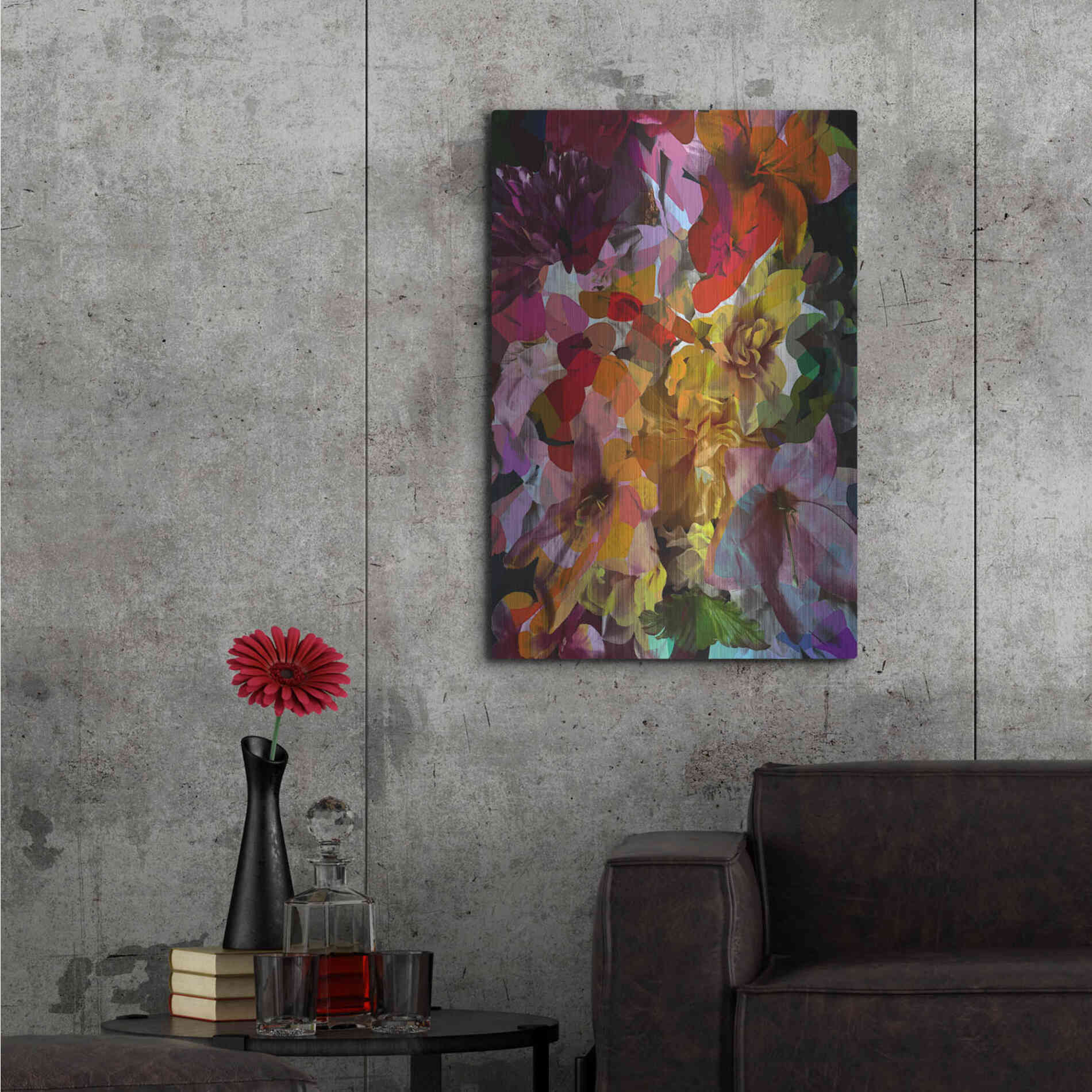 Luxe Metal Art 'Abstract Floral' by Shandra Smith, Metal Wall Art,24x36