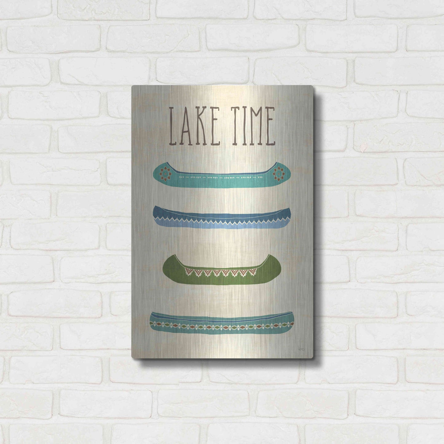 Luxe Metal Art 'Lake Retreat V' by Veronique Charron, Metal Wall Art,16x24