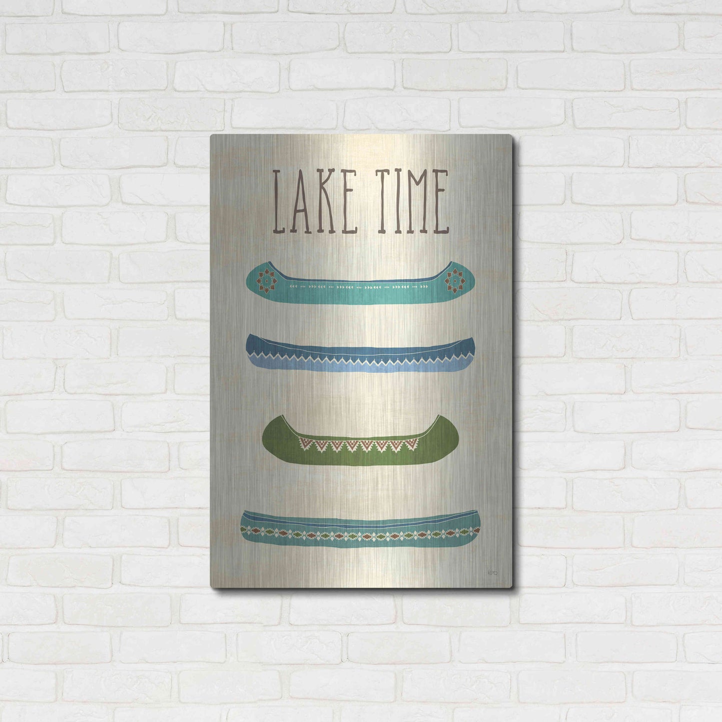 Luxe Metal Art 'Lake Retreat V' by Veronique Charron, Metal Wall Art,24x36