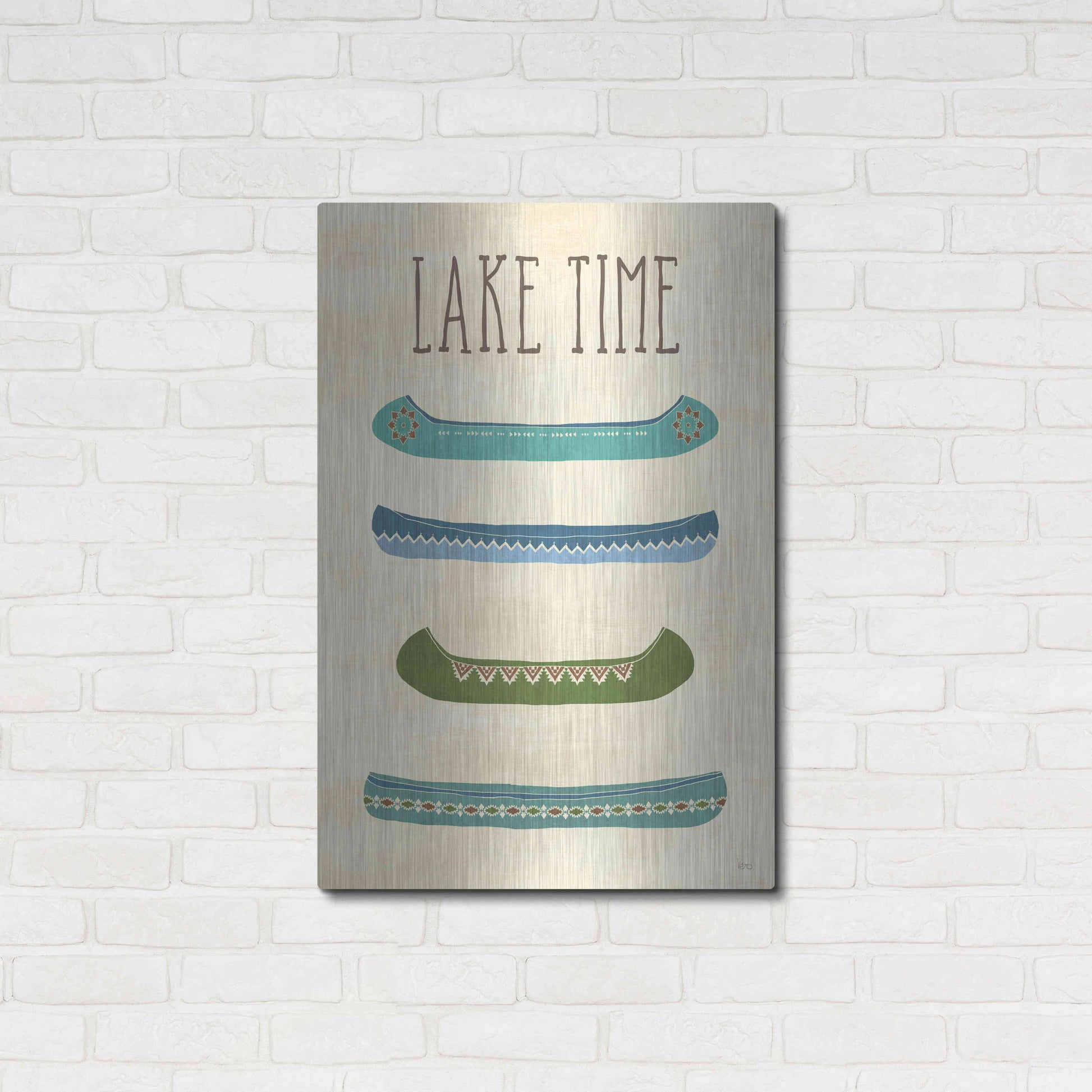 Luxe Metal Art 'Lake Retreat V' by Veronique Charron, Metal Wall Art,24x36