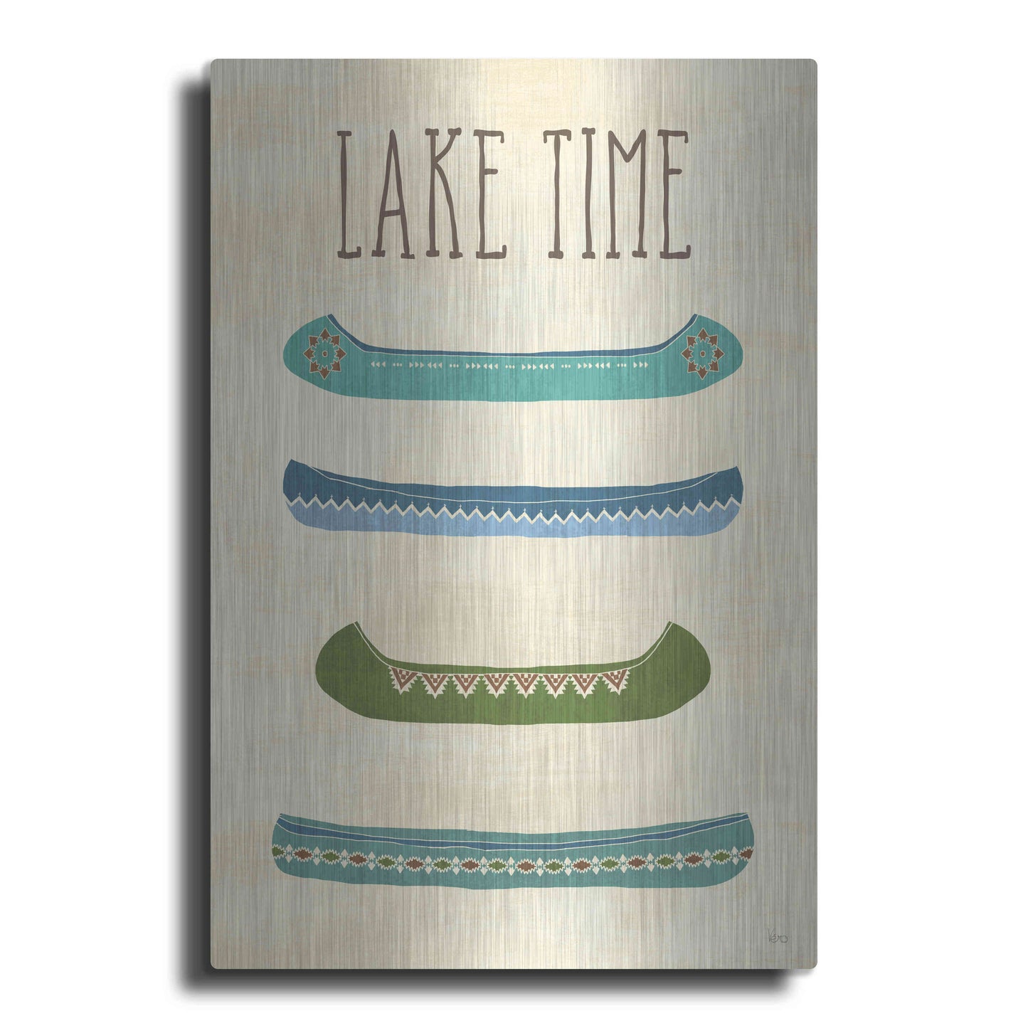 Luxe Metal Art 'Lake Retreat V' by Veronique Charron, Metal Wall Art