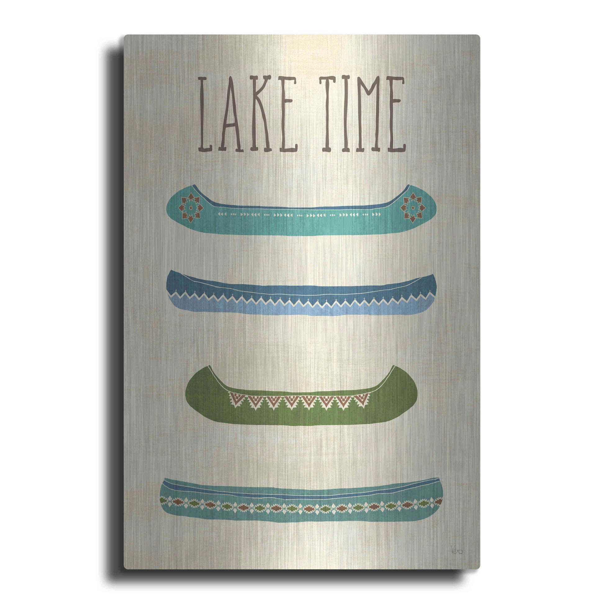 Luxe Metal Art 'Lake Retreat V' by Veronique Charron, Metal Wall Art