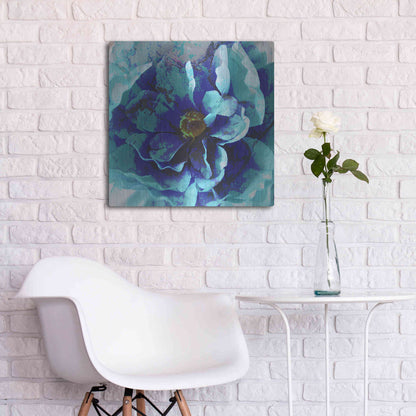 Luxe Metal Art 'Blue Flower' by Shandra Smith, Metal Wall Art,24x24