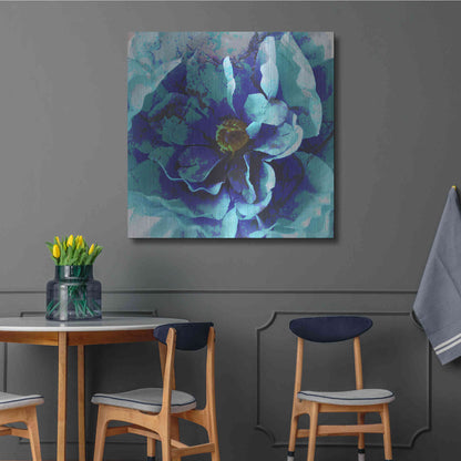 Luxe Metal Art 'Blue Flower' by Shandra Smith, Metal Wall Art,36x36