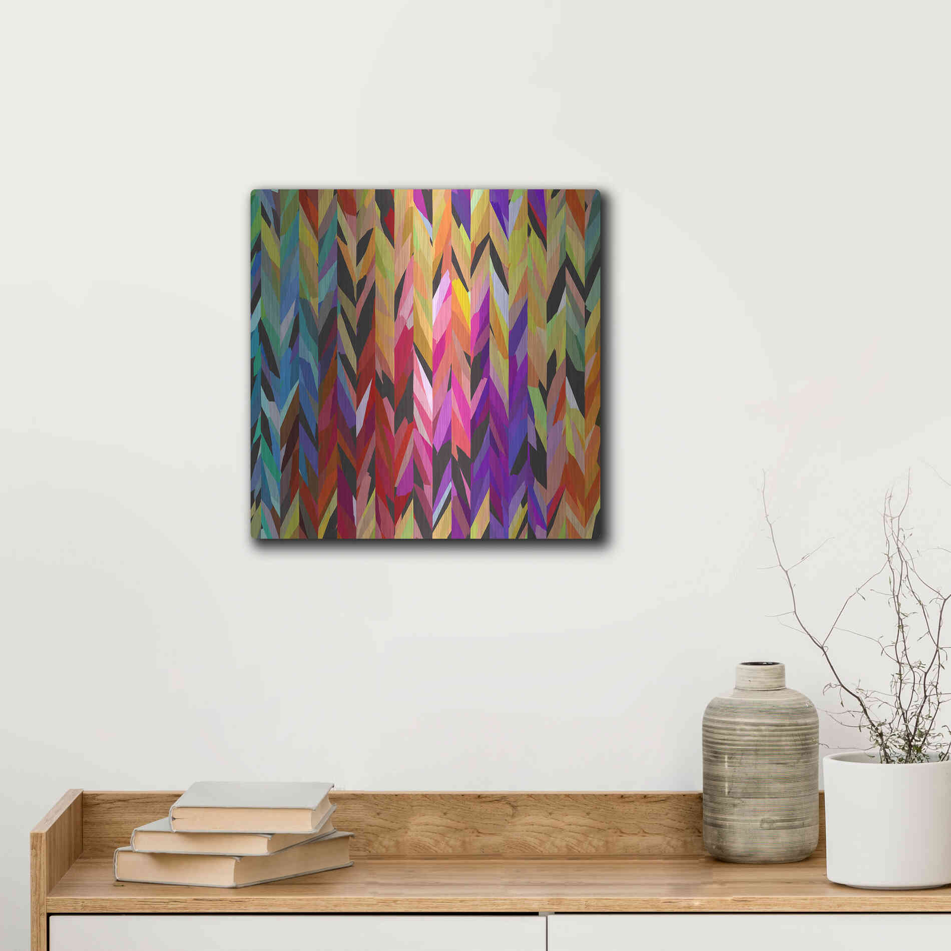 Luxe Metal Art 'Burst of Color' by Shandra Smith, Metal Wall Art,12x12