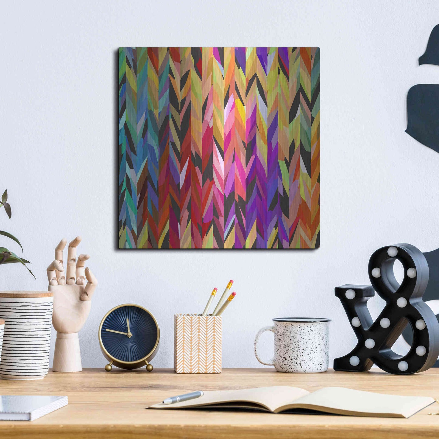 Luxe Metal Art 'Burst of Color' by Shandra Smith, Metal Wall Art,12x12