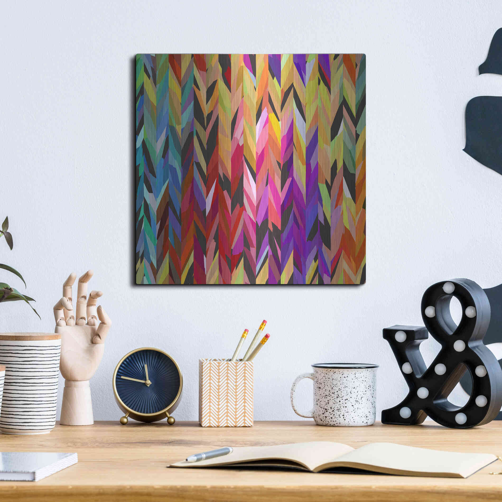 Luxe Metal Art 'Burst of Color' by Shandra Smith, Metal Wall Art,12x12