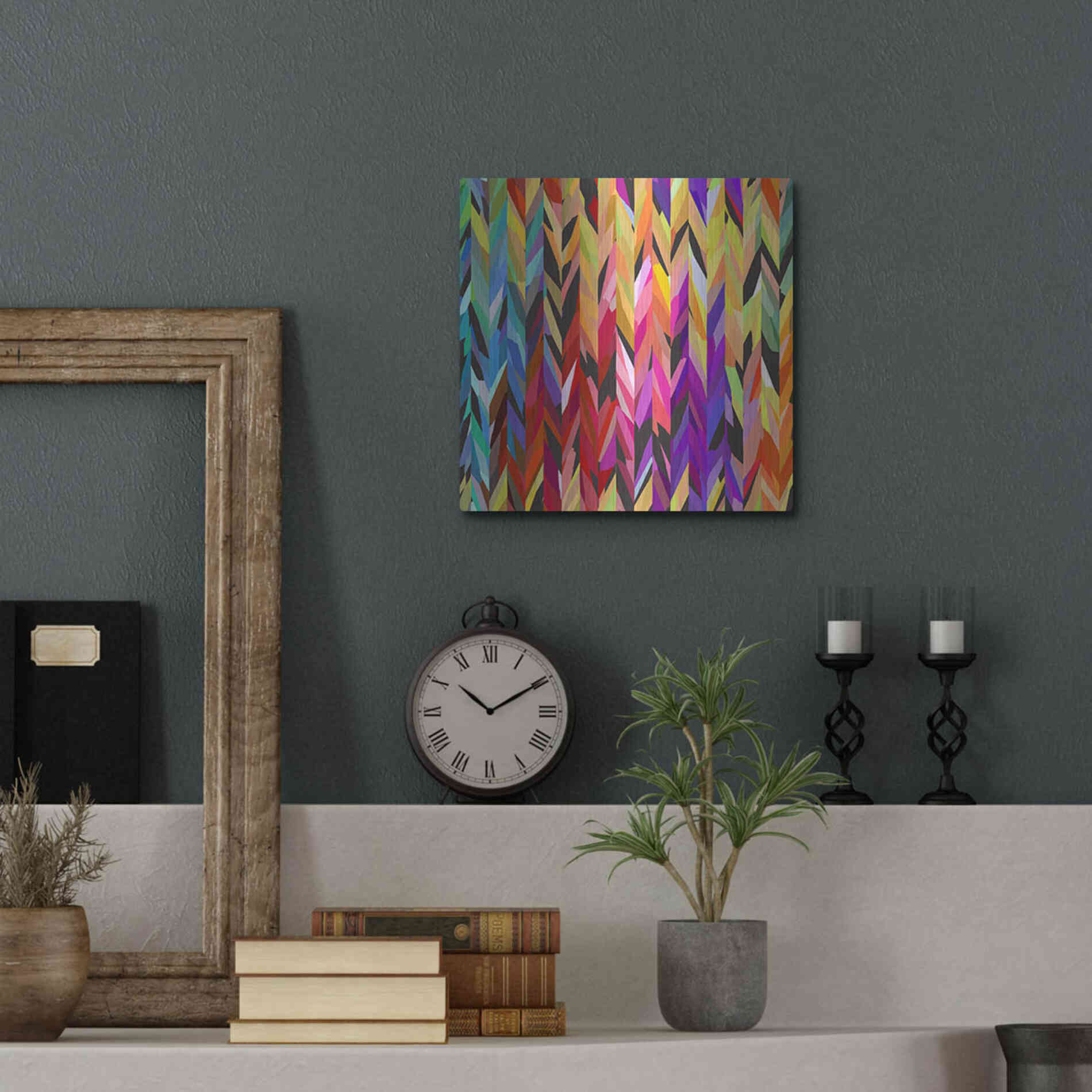 Luxe Metal Art 'Burst of Color' by Shandra Smith, Metal Wall Art,12x12