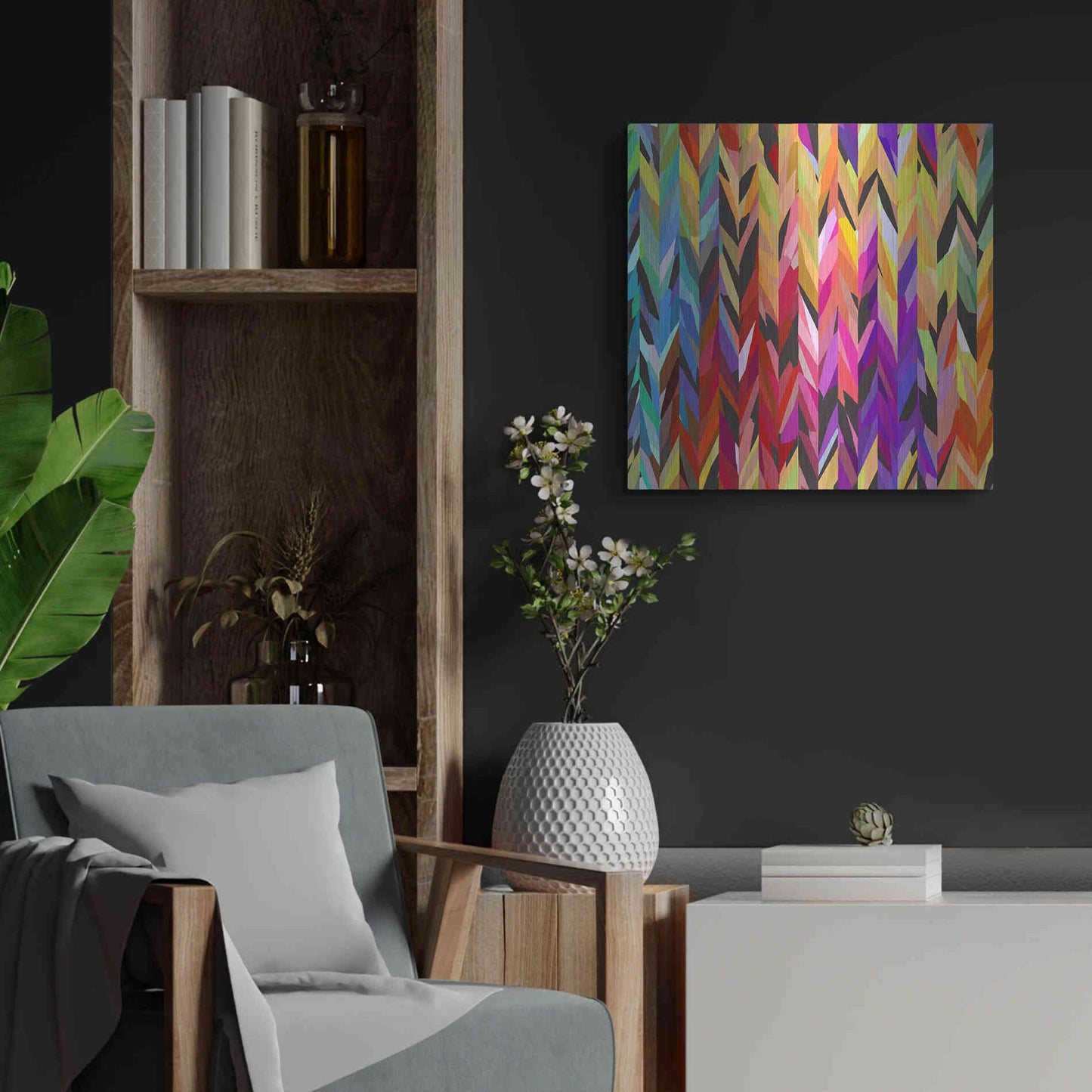 Luxe Metal Art 'Burst of Color' by Shandra Smith, Metal Wall Art,24x24