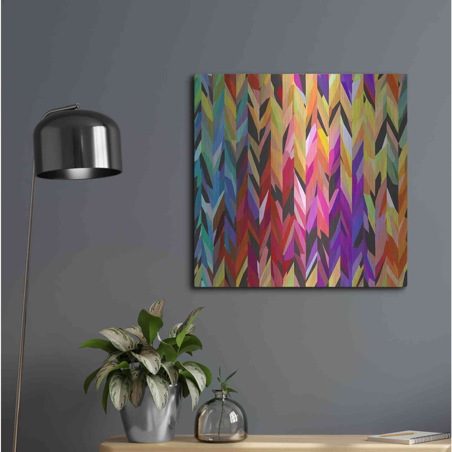 Luxe Metal Art 'Burst of Color' by Shandra Smith, Metal Wall Art,24x24