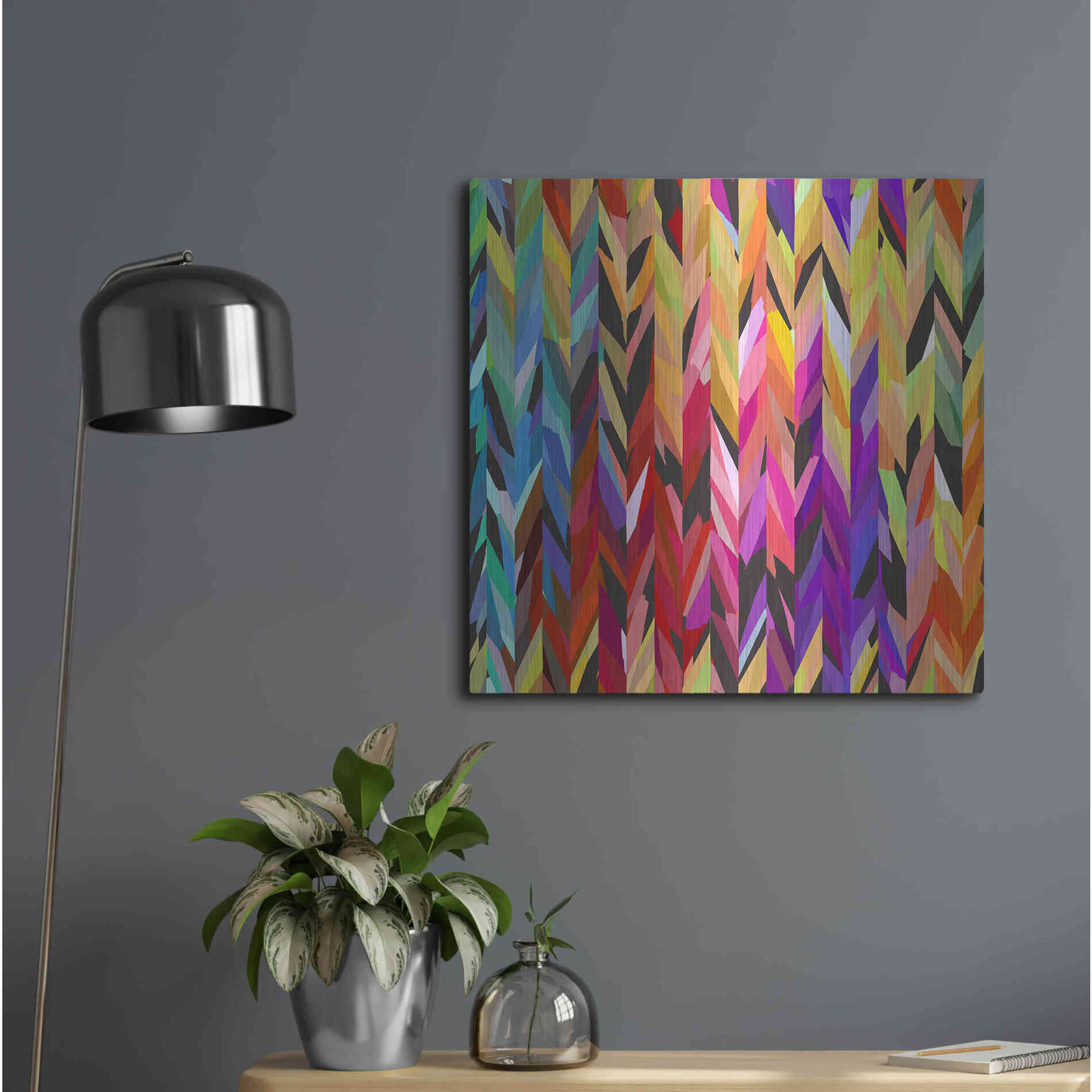Luxe Metal Art 'Burst of Color' by Shandra Smith, Metal Wall Art,24x24