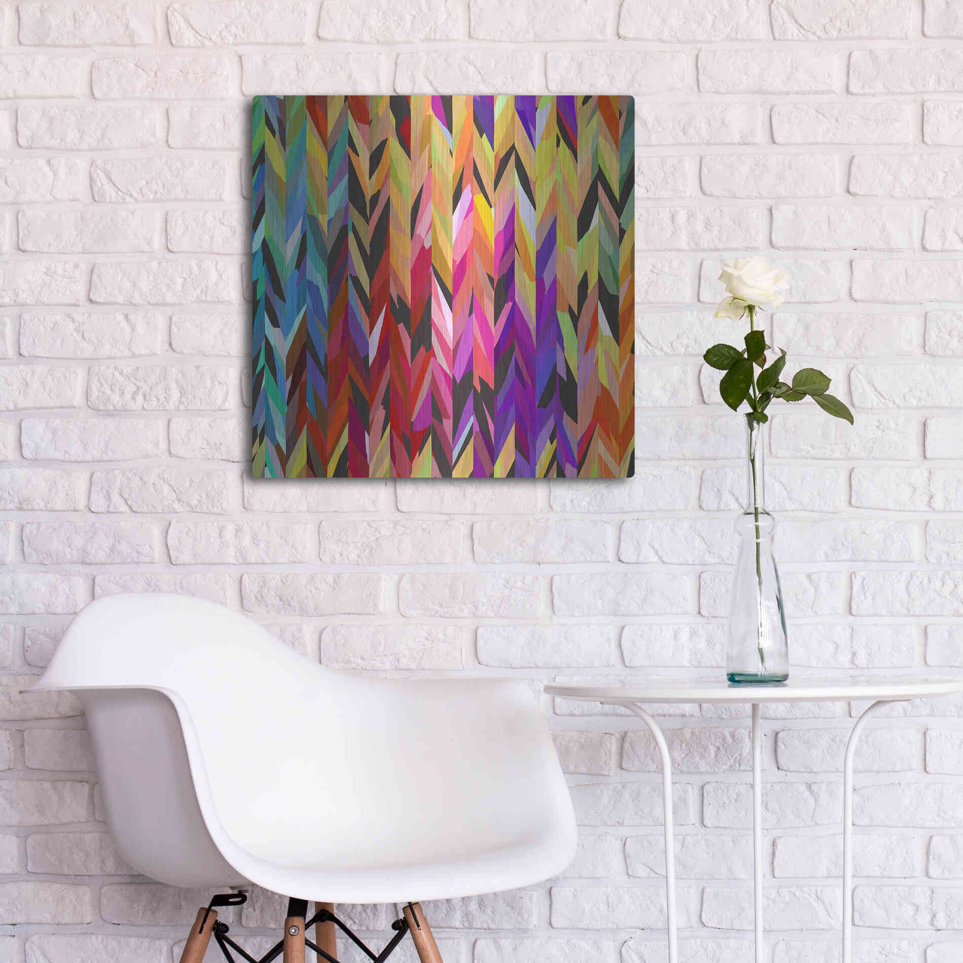 Luxe Metal Art 'Burst of Color' by Shandra Smith, Metal Wall Art,24x24