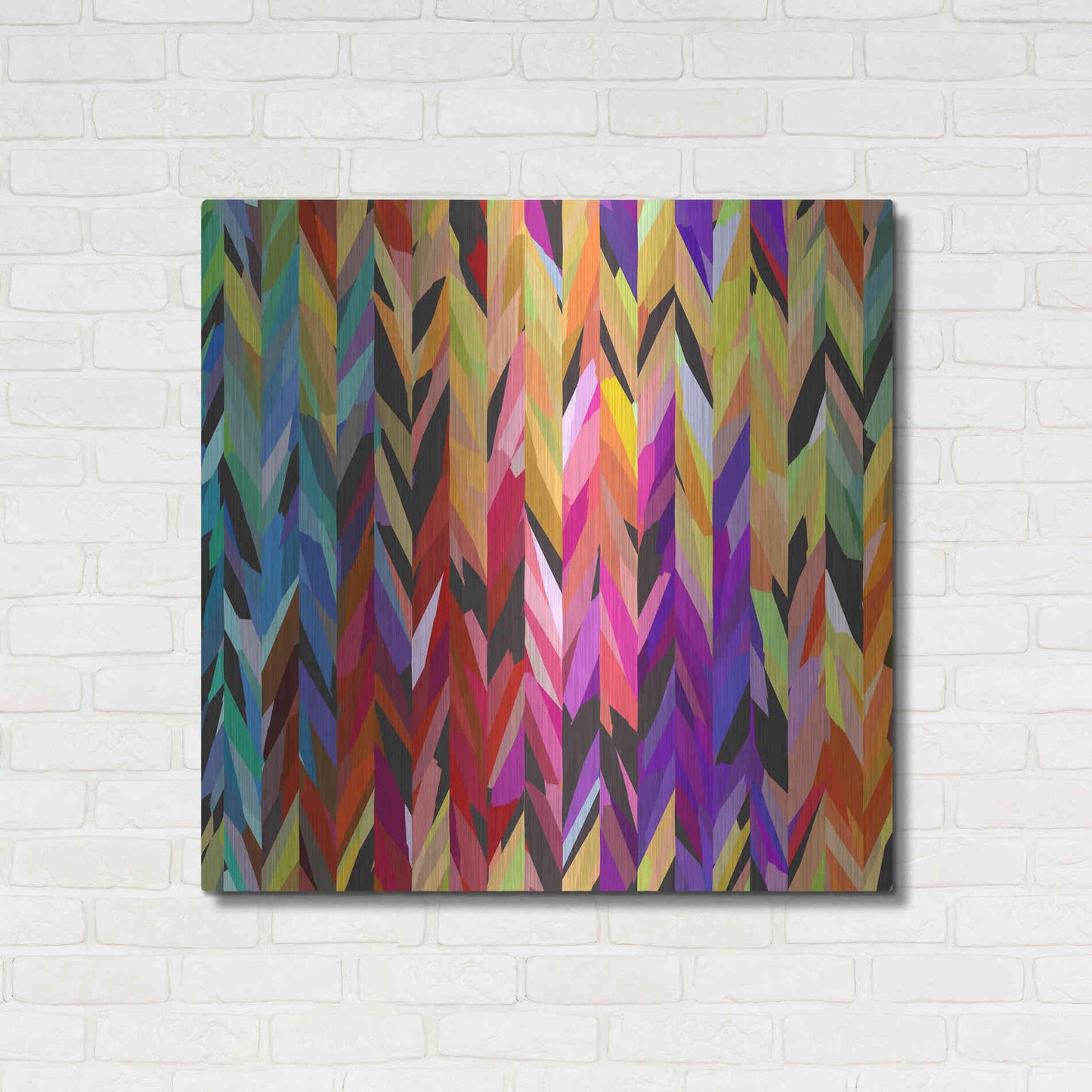 Luxe Metal Art 'Burst of Color' by Shandra Smith, Metal Wall Art,36x36