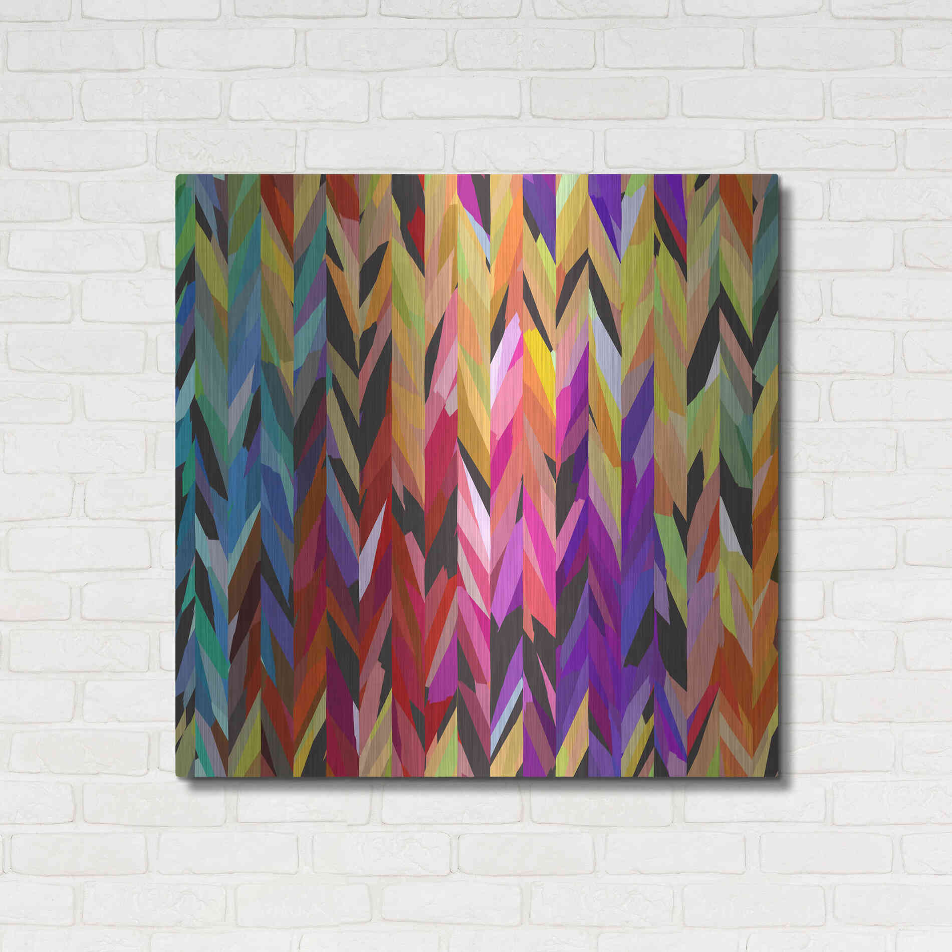 Luxe Metal Art 'Burst of Color' by Shandra Smith, Metal Wall Art,36x36