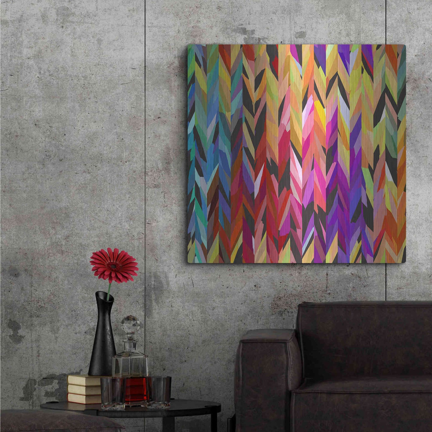 Luxe Metal Art 'Burst of Color' by Shandra Smith, Metal Wall Art,36x36