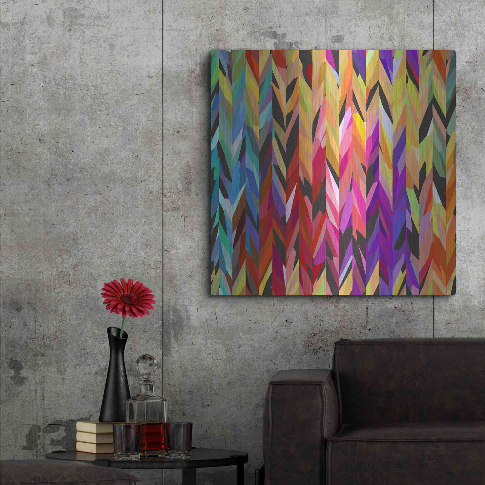 Luxe Metal Art 'Burst of Color' by Shandra Smith, Metal Wall Art,36x36