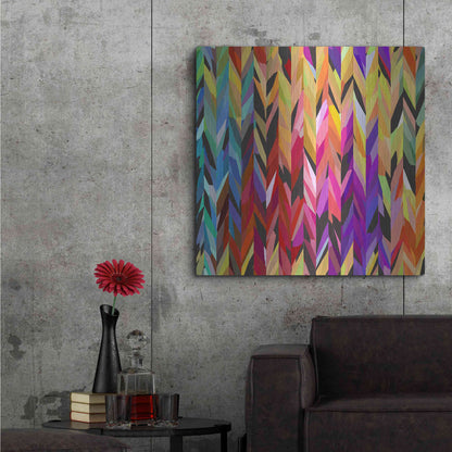 Luxe Metal Art 'Burst of Color' by Shandra Smith, Metal Wall Art,36x36