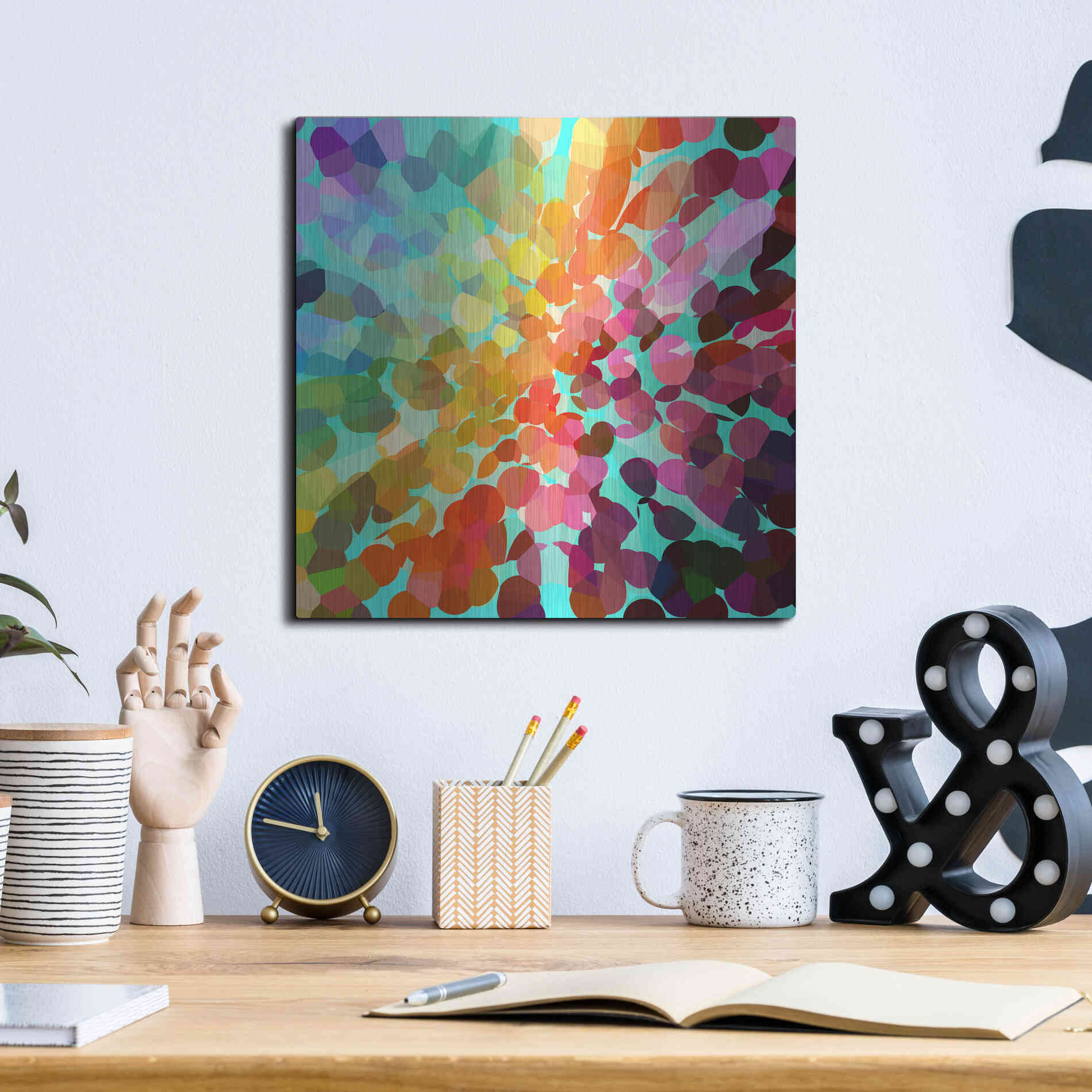 Luxe Metal Art 'Connect' by Shandra Smith, Metal Wall Art,12x12