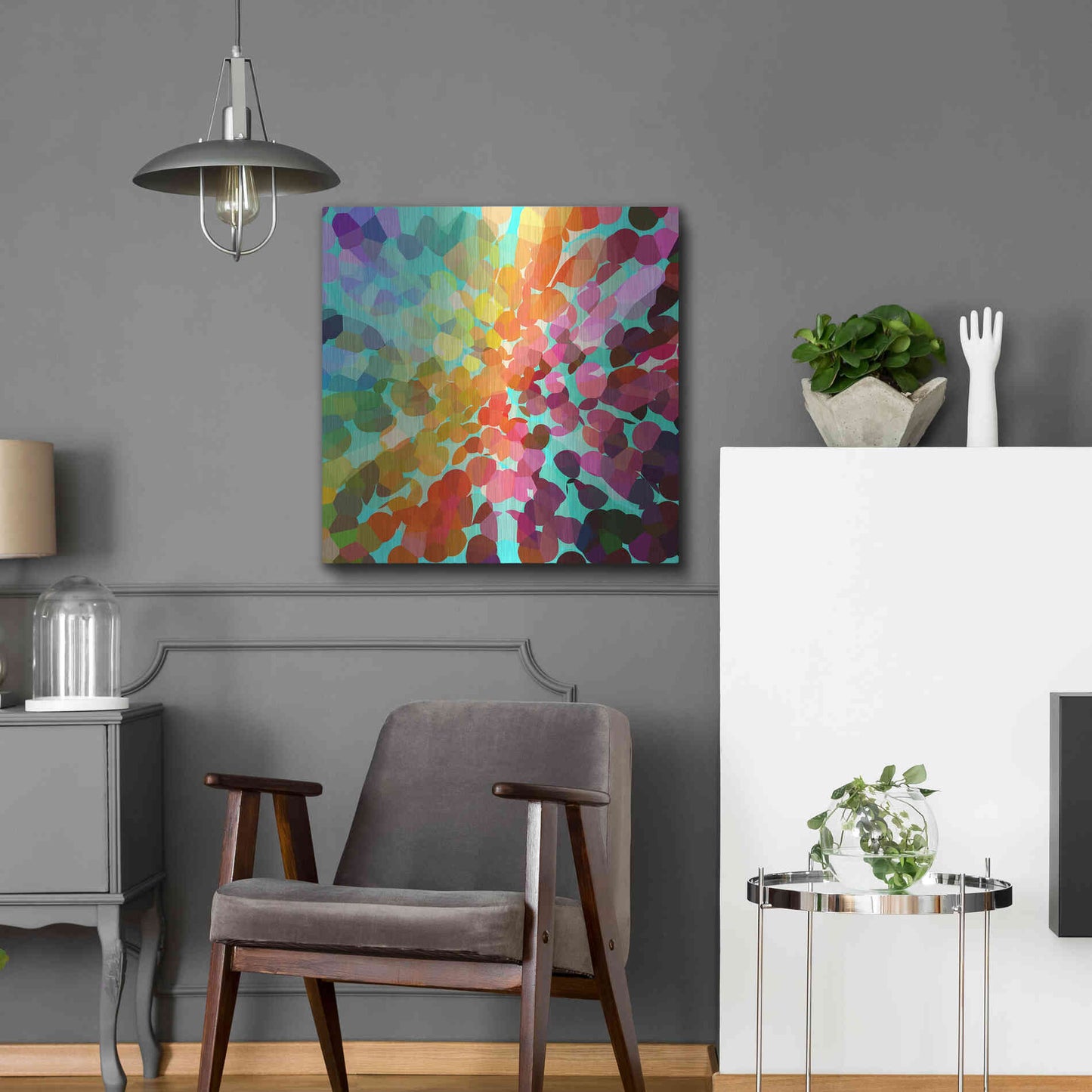 Luxe Metal Art 'Connect' by Shandra Smith, Metal Wall Art,24x24