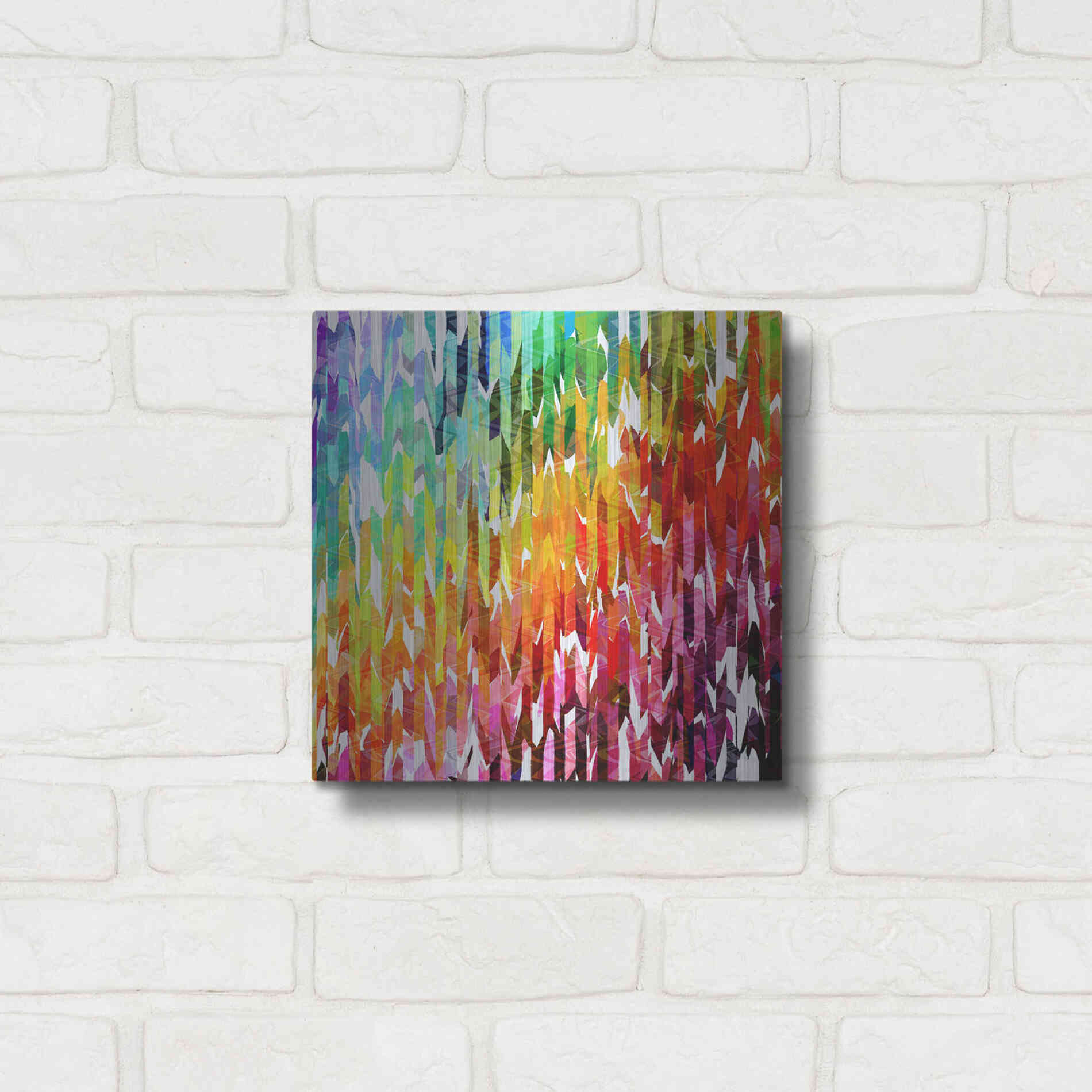 Luxe Metal Art 'Designer Stripes' by Shandra Smith, Metal Wall Art,12x12
