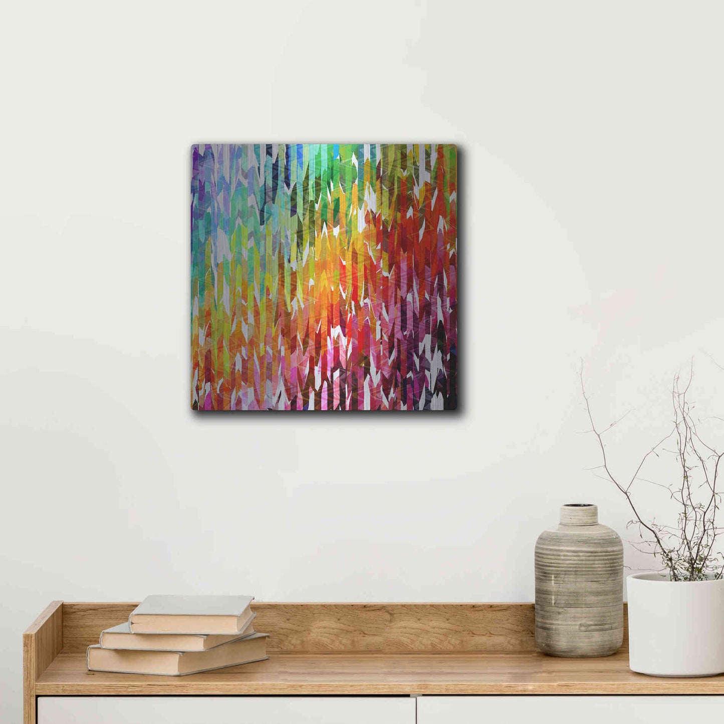 Luxe Metal Art 'Designer Stripes' by Shandra Smith, Metal Wall Art,12x12