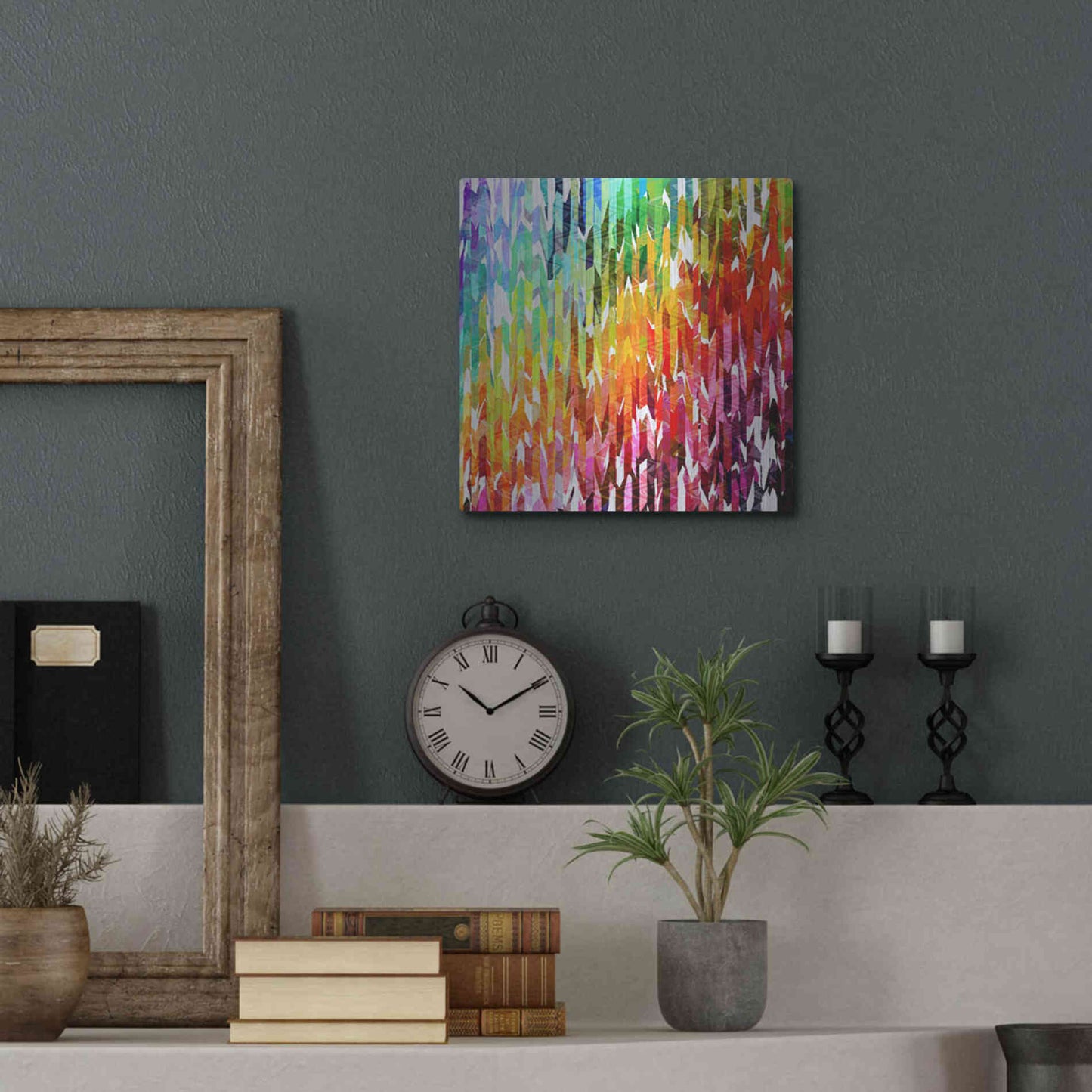 Luxe Metal Art 'Designer Stripes' by Shandra Smith, Metal Wall Art,12x12