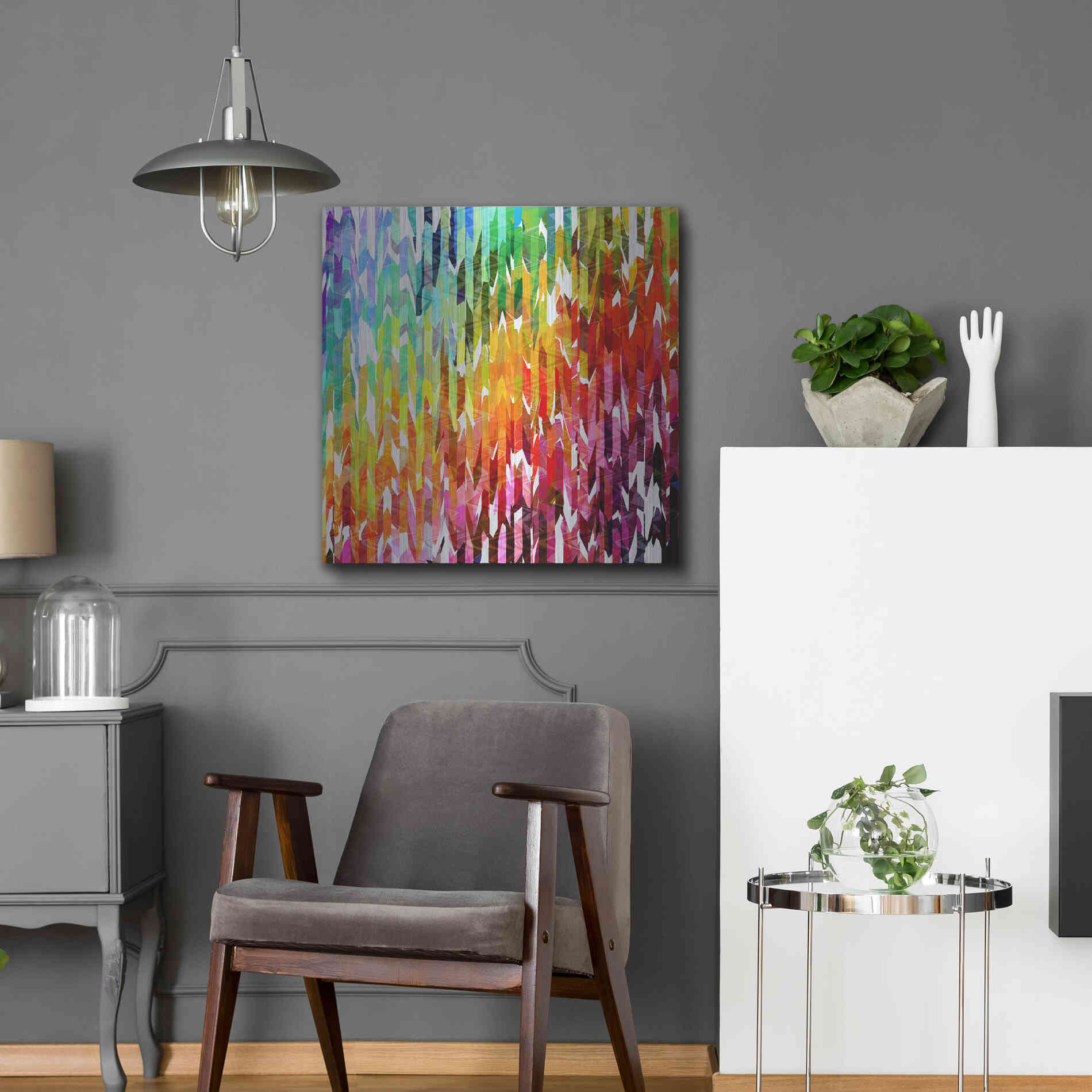 Luxe Metal Art 'Designer Stripes' by Shandra Smith, Metal Wall Art,24x24