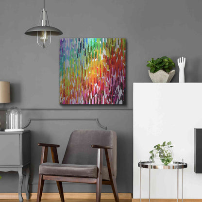 Luxe Metal Art 'Designer Stripes' by Shandra Smith, Metal Wall Art,24x24