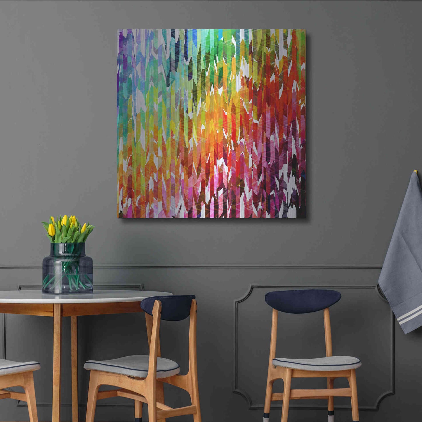 Luxe Metal Art 'Designer Stripes' by Shandra Smith, Metal Wall Art,36x36