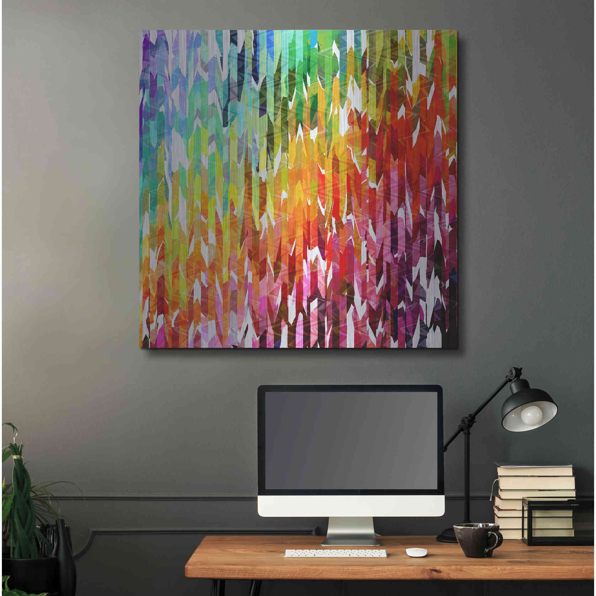 Luxe Metal Art 'Designer Stripes' by Shandra Smith, Metal Wall Art,36x36