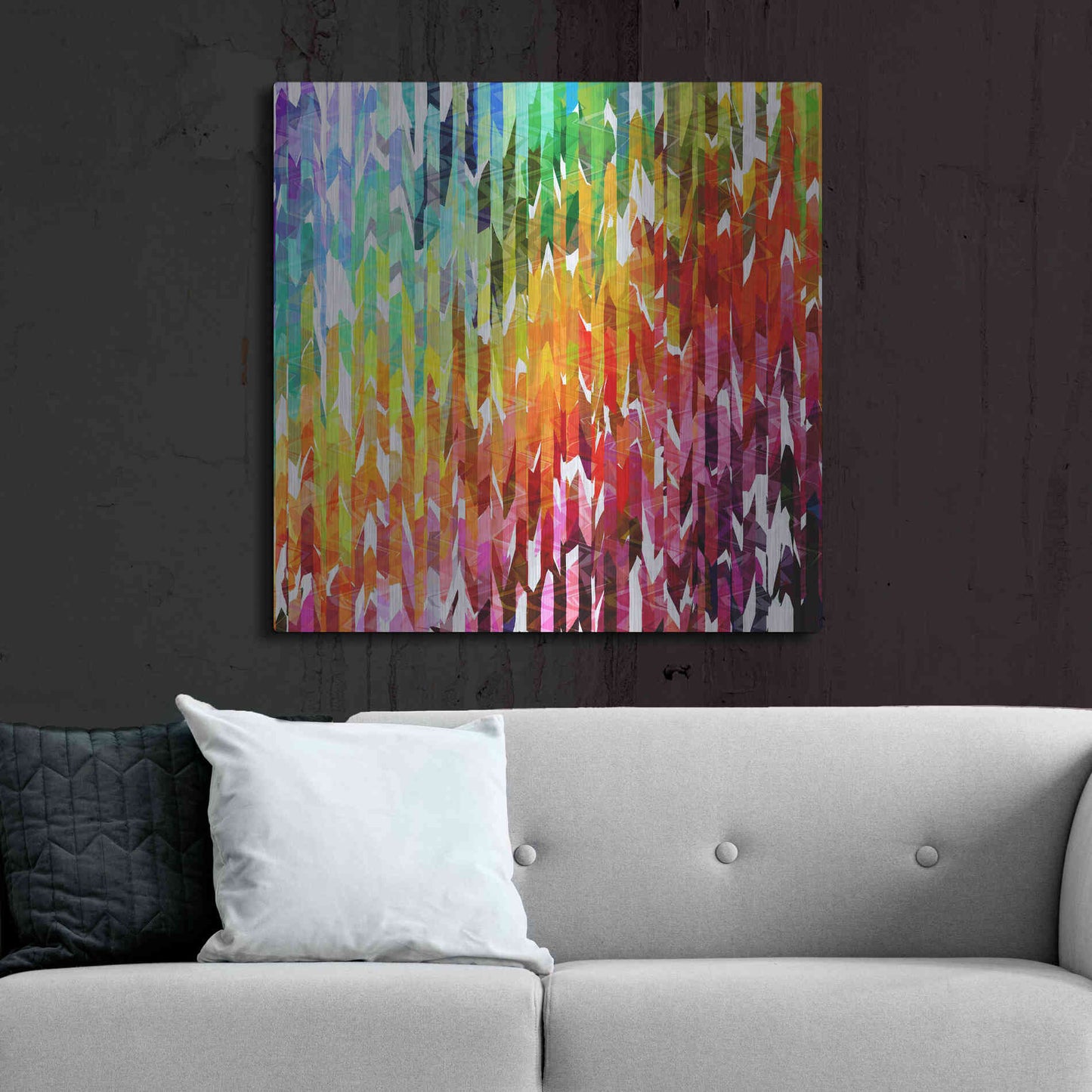 Luxe Metal Art 'Designer Stripes' by Shandra Smith, Metal Wall Art,36x36