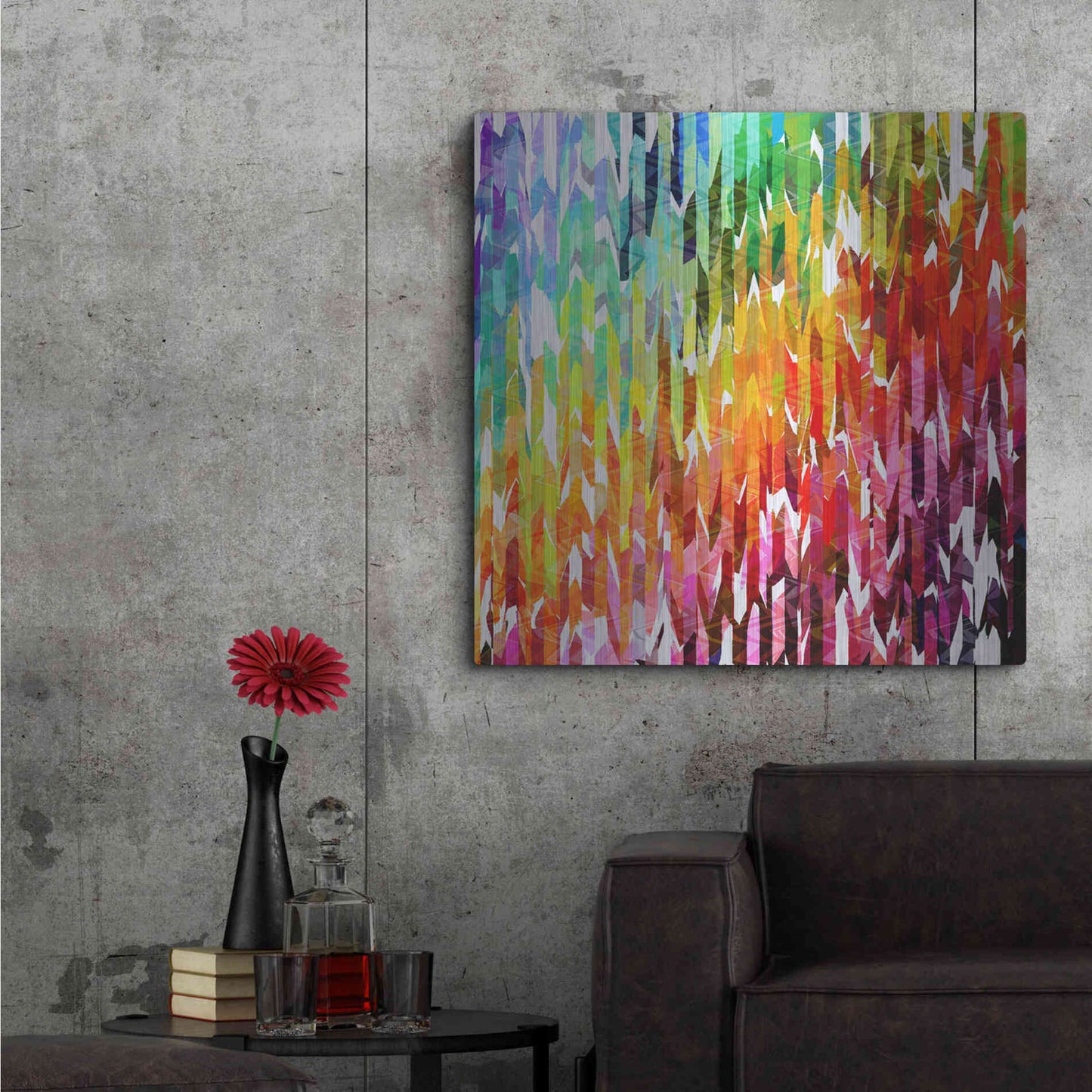 Luxe Metal Art 'Designer Stripes' by Shandra Smith, Metal Wall Art,36x36