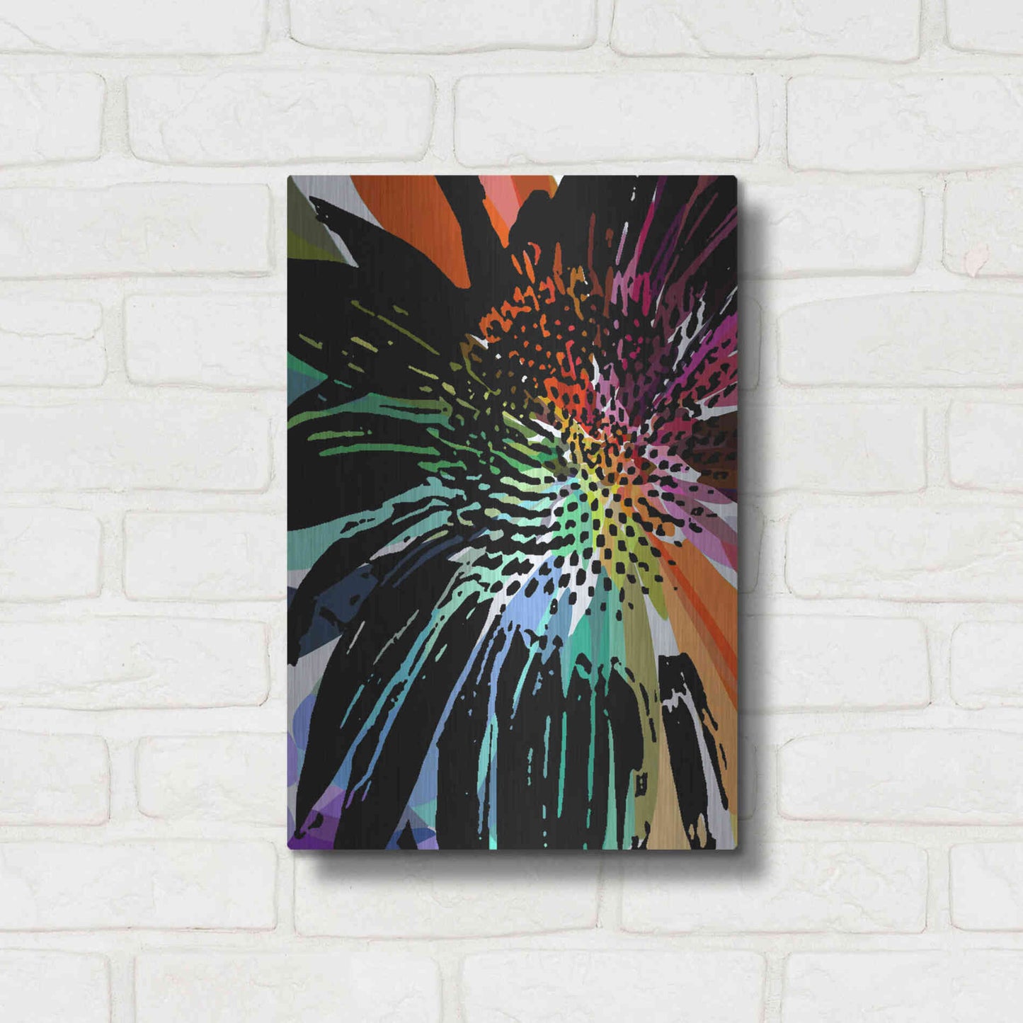 Luxe Metal Art 'Flower 25' by Shandra Smith, Metal Wall Art,12x16