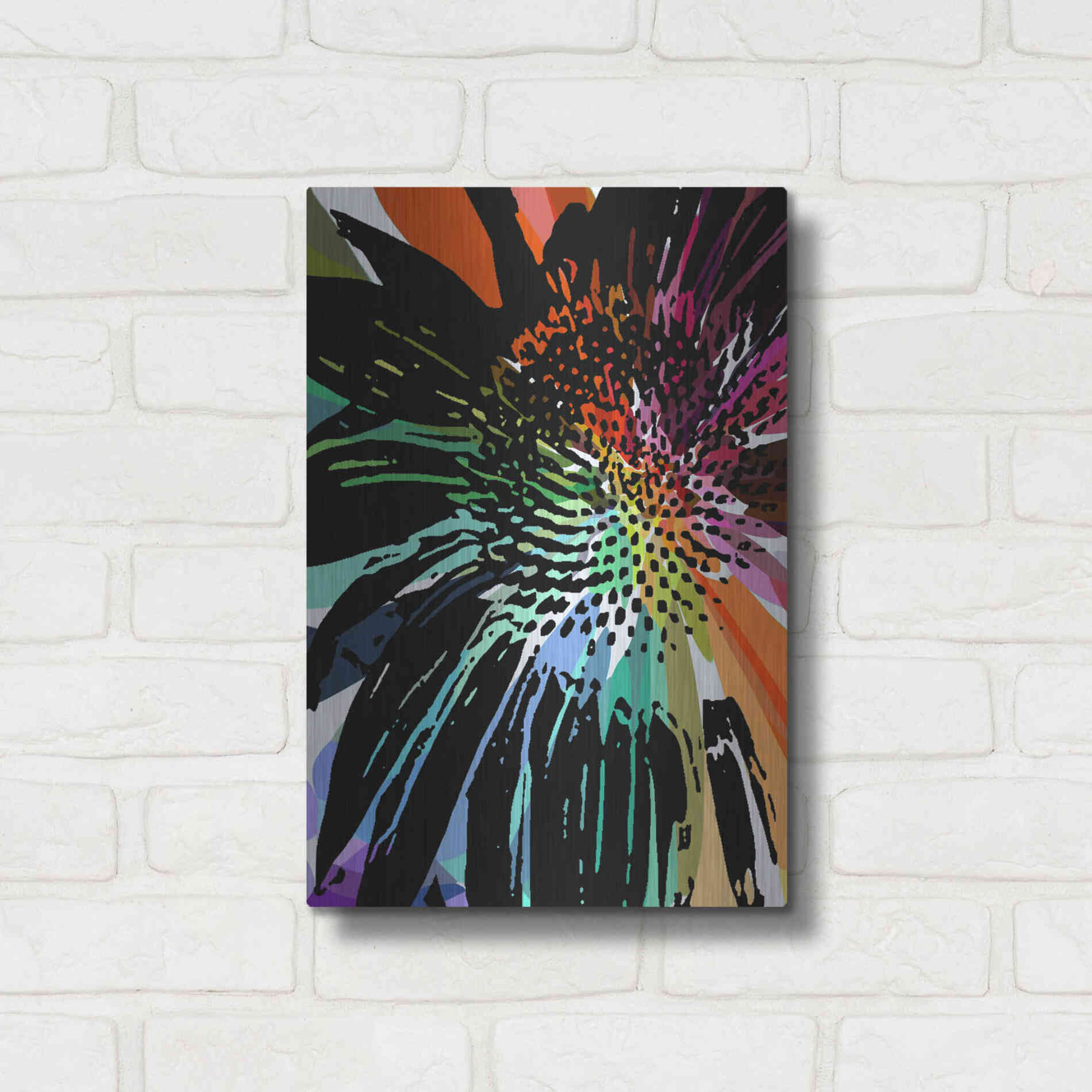Luxe Metal Art 'Flower 25' by Shandra Smith, Metal Wall Art,12x16