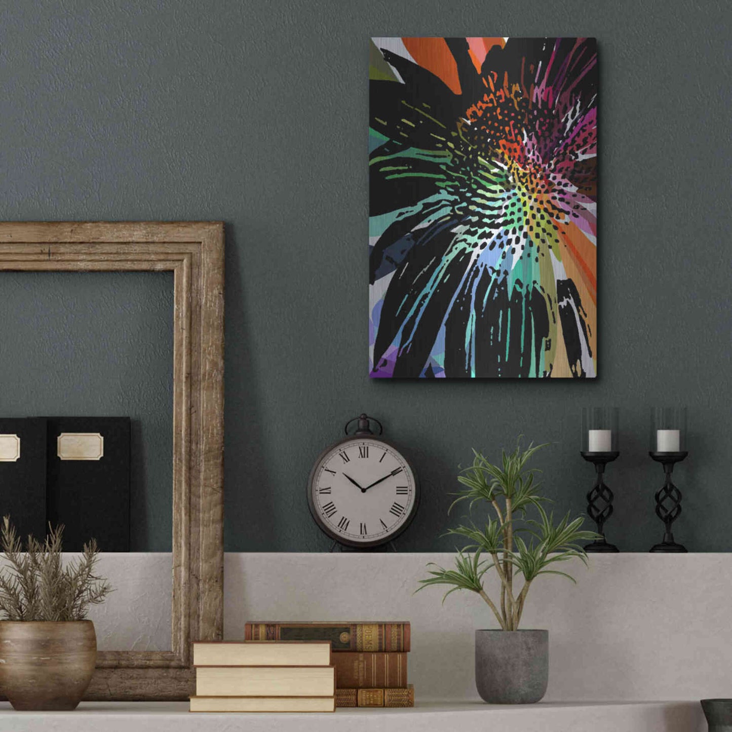 Luxe Metal Art 'Flower 25' by Shandra Smith, Metal Wall Art,12x16