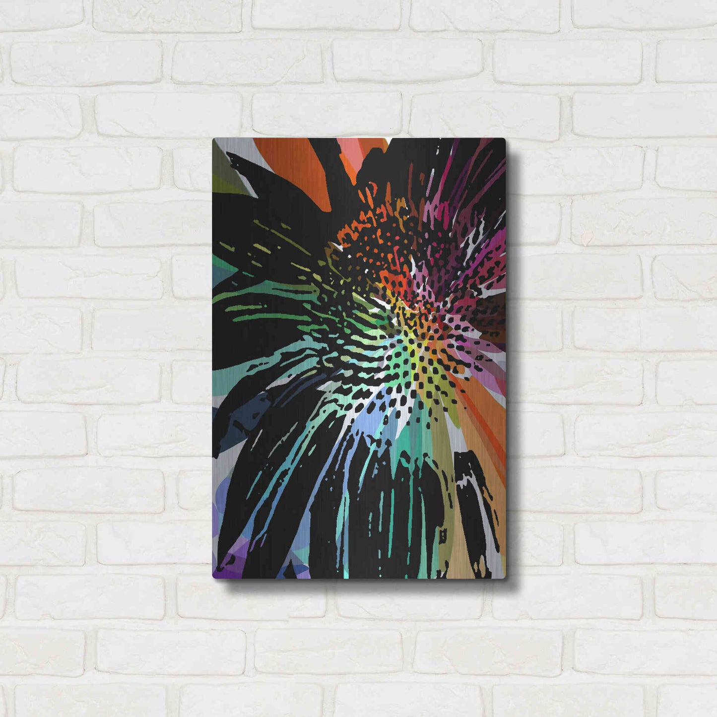 Luxe Metal Art 'Flower 25' by Shandra Smith, Metal Wall Art,16x24