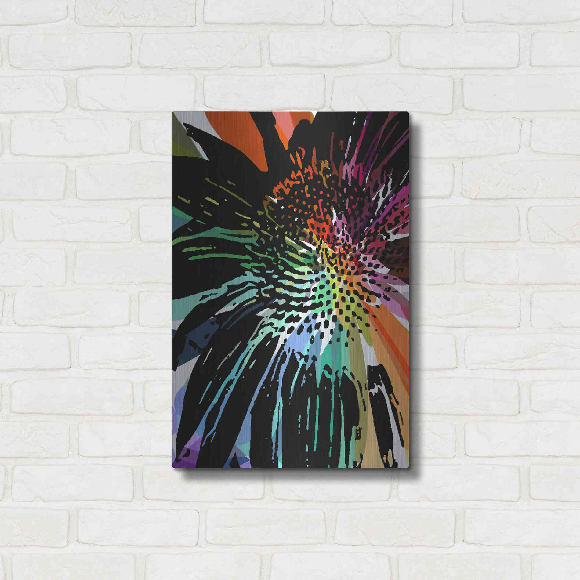 Luxe Metal Art 'Flower 25' by Shandra Smith, Metal Wall Art,16x24