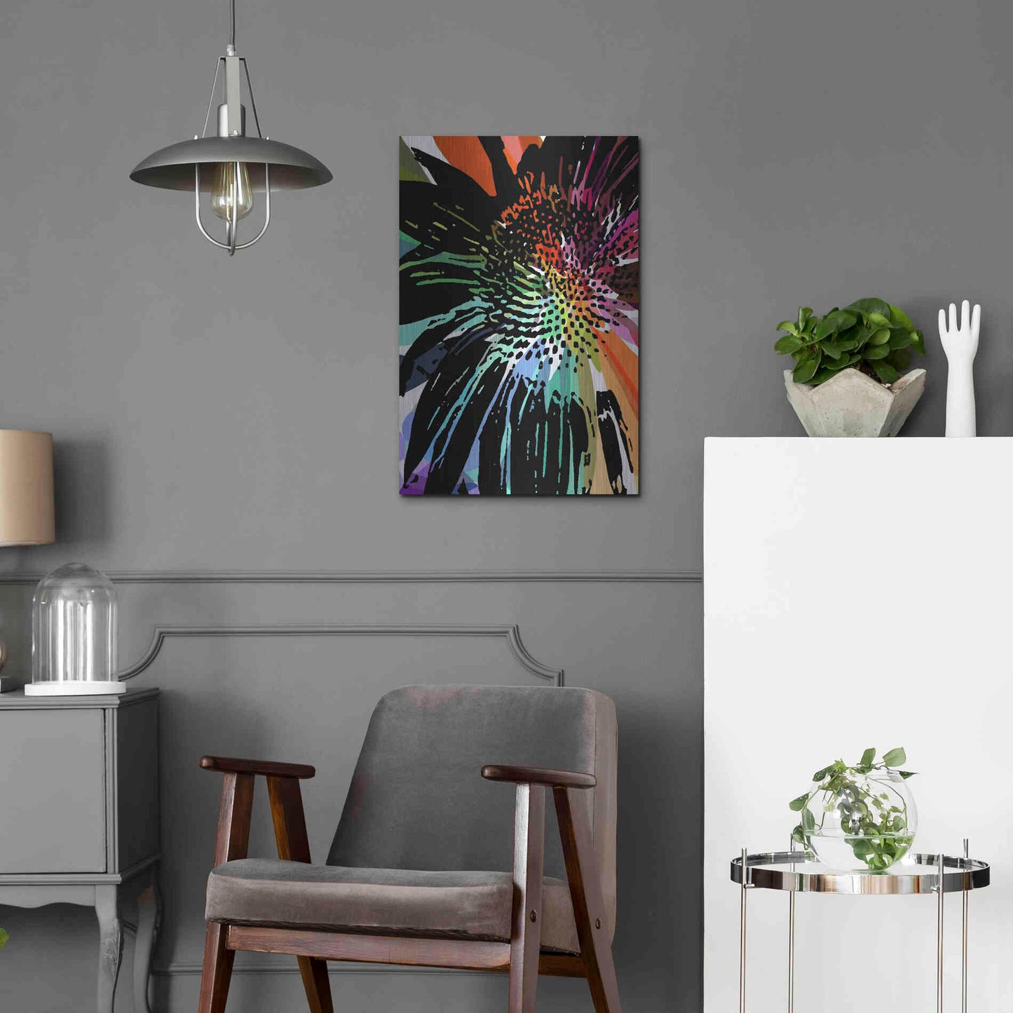 Luxe Metal Art 'Flower 25' by Shandra Smith, Metal Wall Art,16x24
