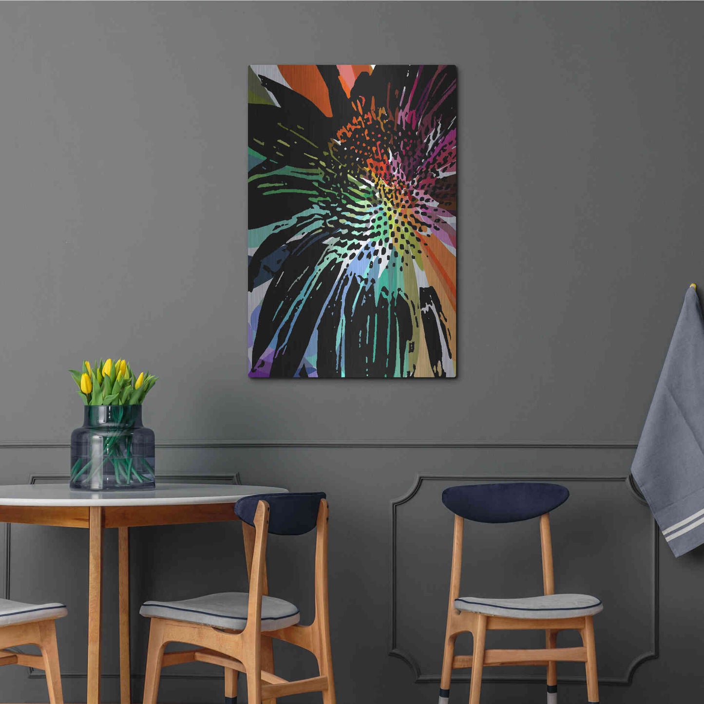 Luxe Metal Art 'Flower 25' by Shandra Smith, Metal Wall Art,24x36