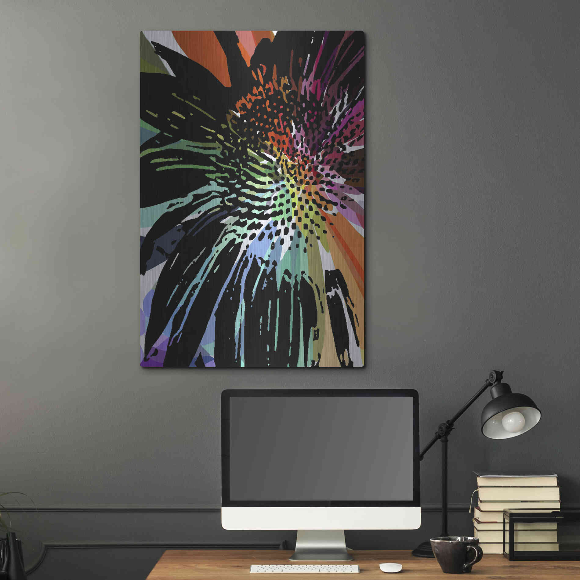 Luxe Metal Art 'Flower 25' by Shandra Smith, Metal Wall Art,24x36