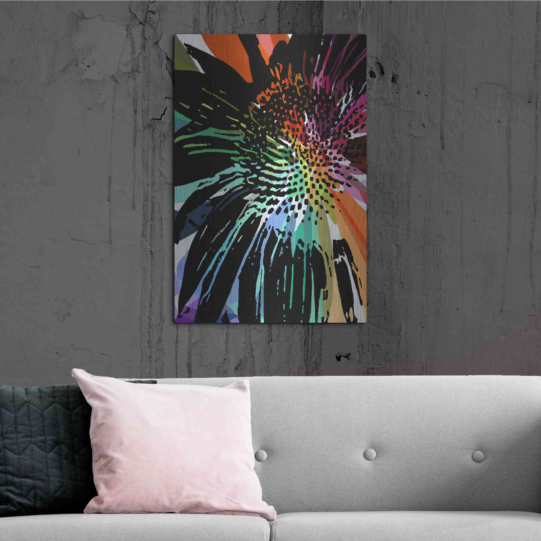 Luxe Metal Art 'Flower 25' by Shandra Smith, Metal Wall Art,24x36
