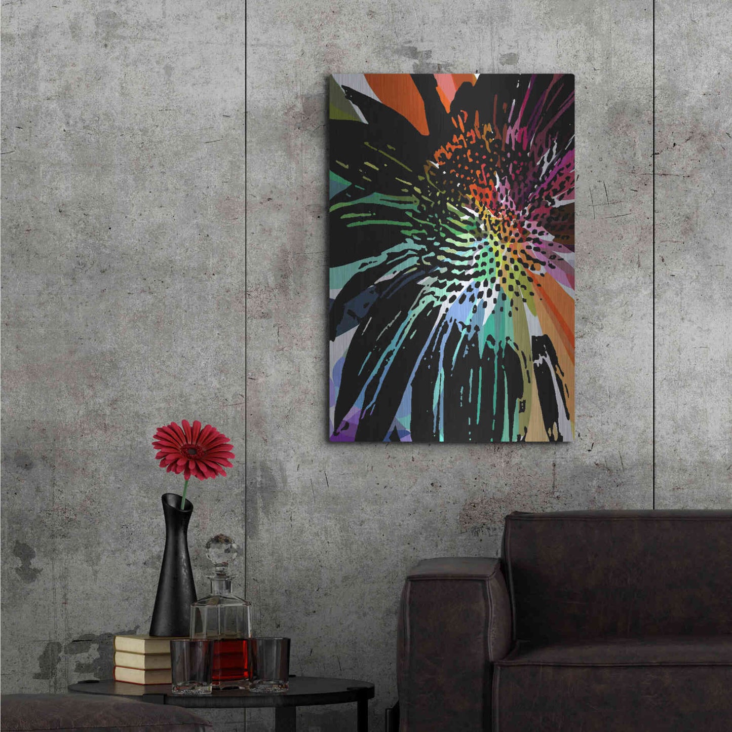 Luxe Metal Art 'Flower 25' by Shandra Smith, Metal Wall Art,24x36