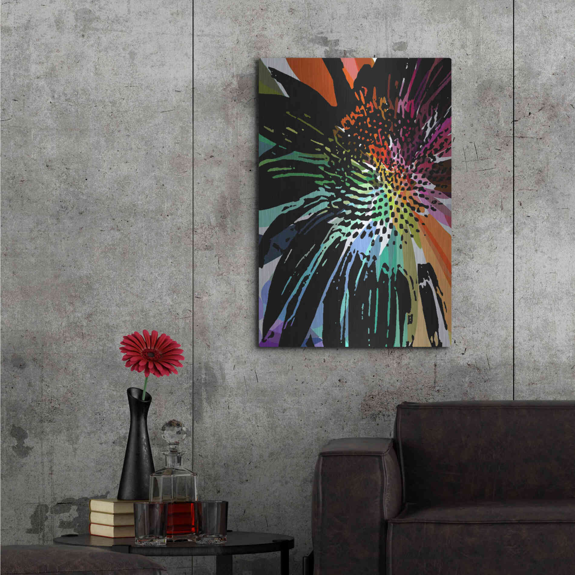 Luxe Metal Art 'Flower 25' by Shandra Smith, Metal Wall Art,24x36