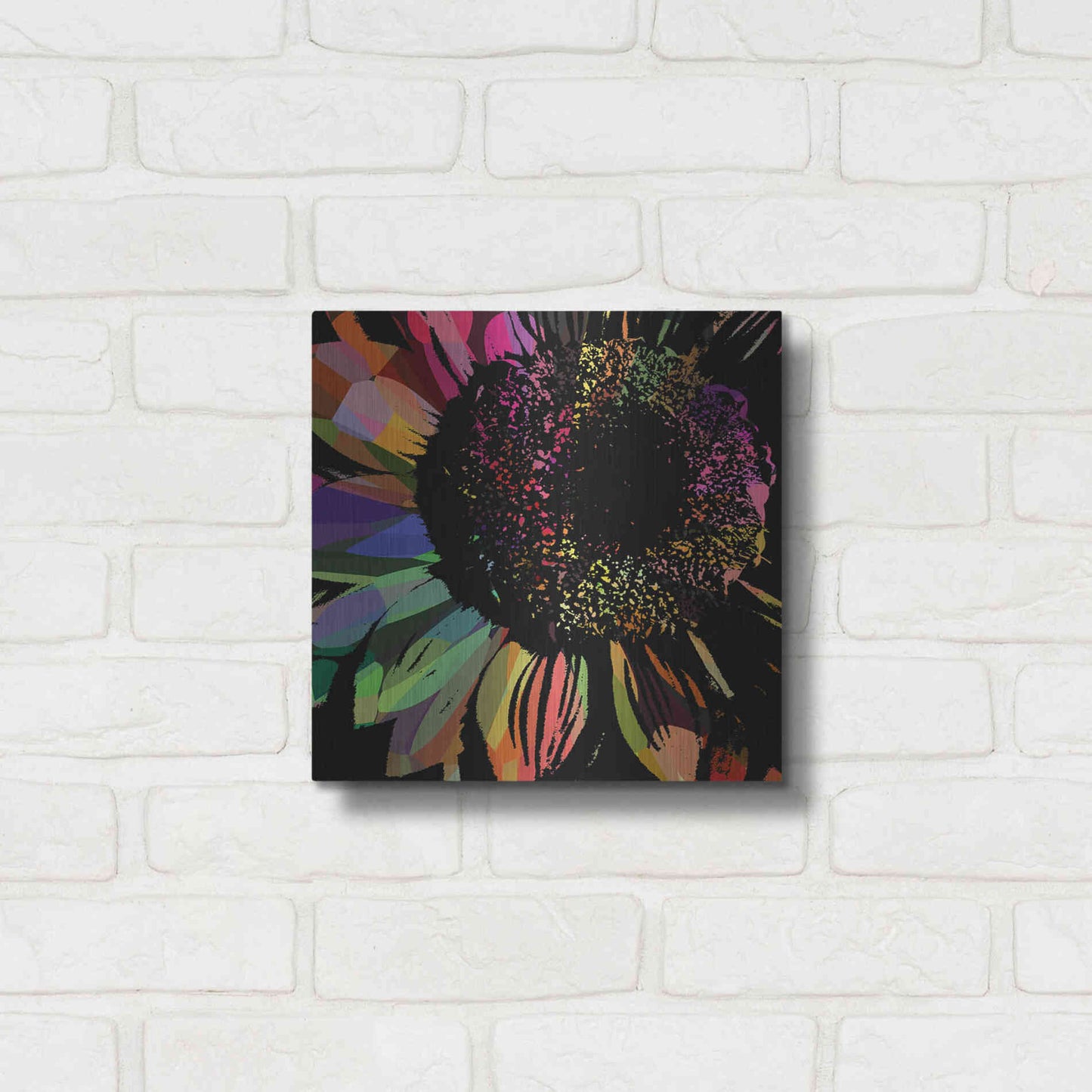 Luxe Metal Art 'Flower 30' by Shandra Smith, Metal Wall Art,12x12