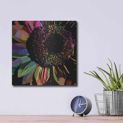 Luxe Metal Art 'Flower 30' by Shandra Smith, Metal Wall Art,12x12