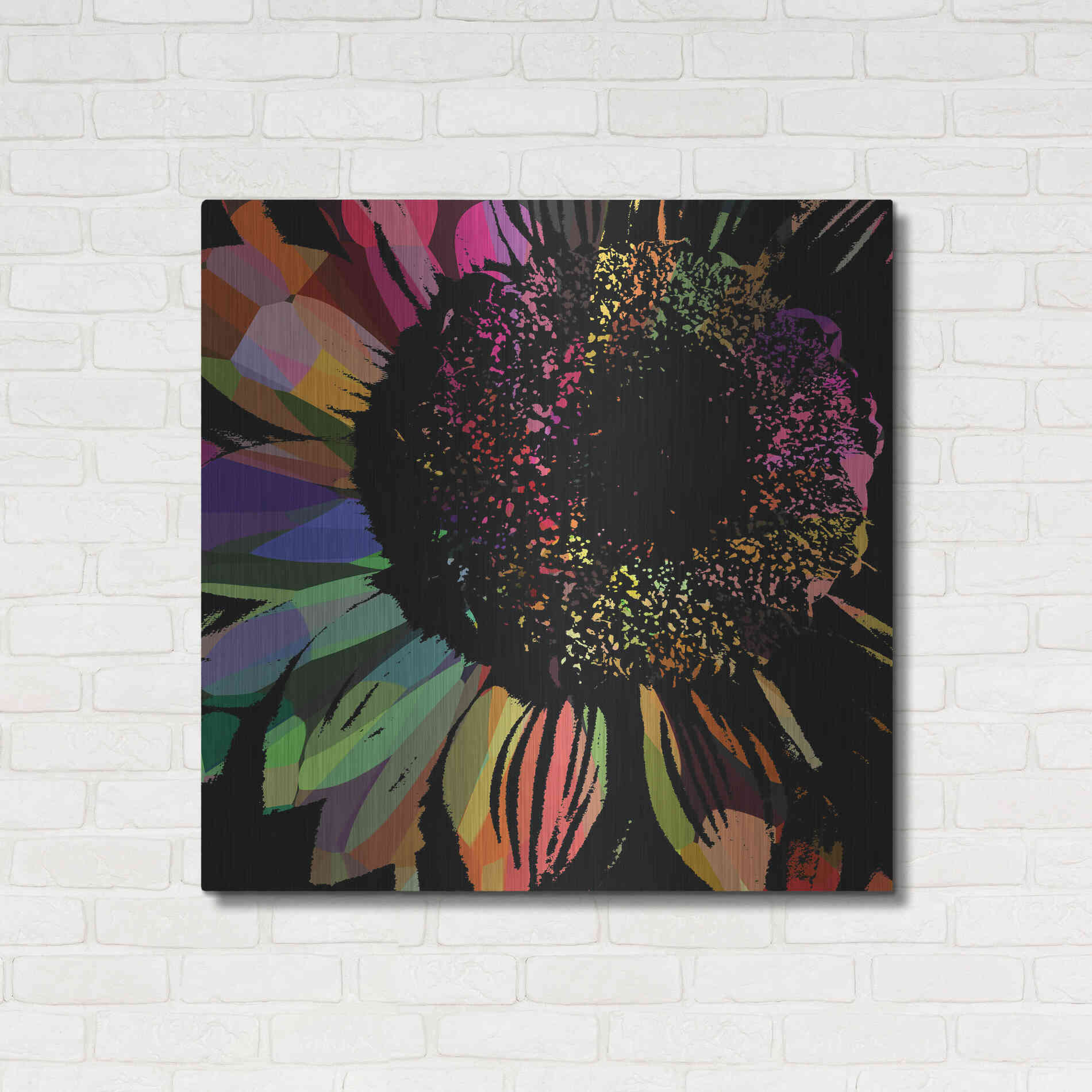 Luxe Metal Art 'Flower 30' by Shandra Smith, Metal Wall Art,36x36