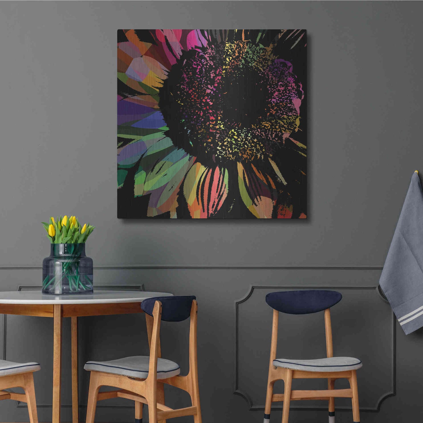Luxe Metal Art 'Flower 30' by Shandra Smith, Metal Wall Art,36x36